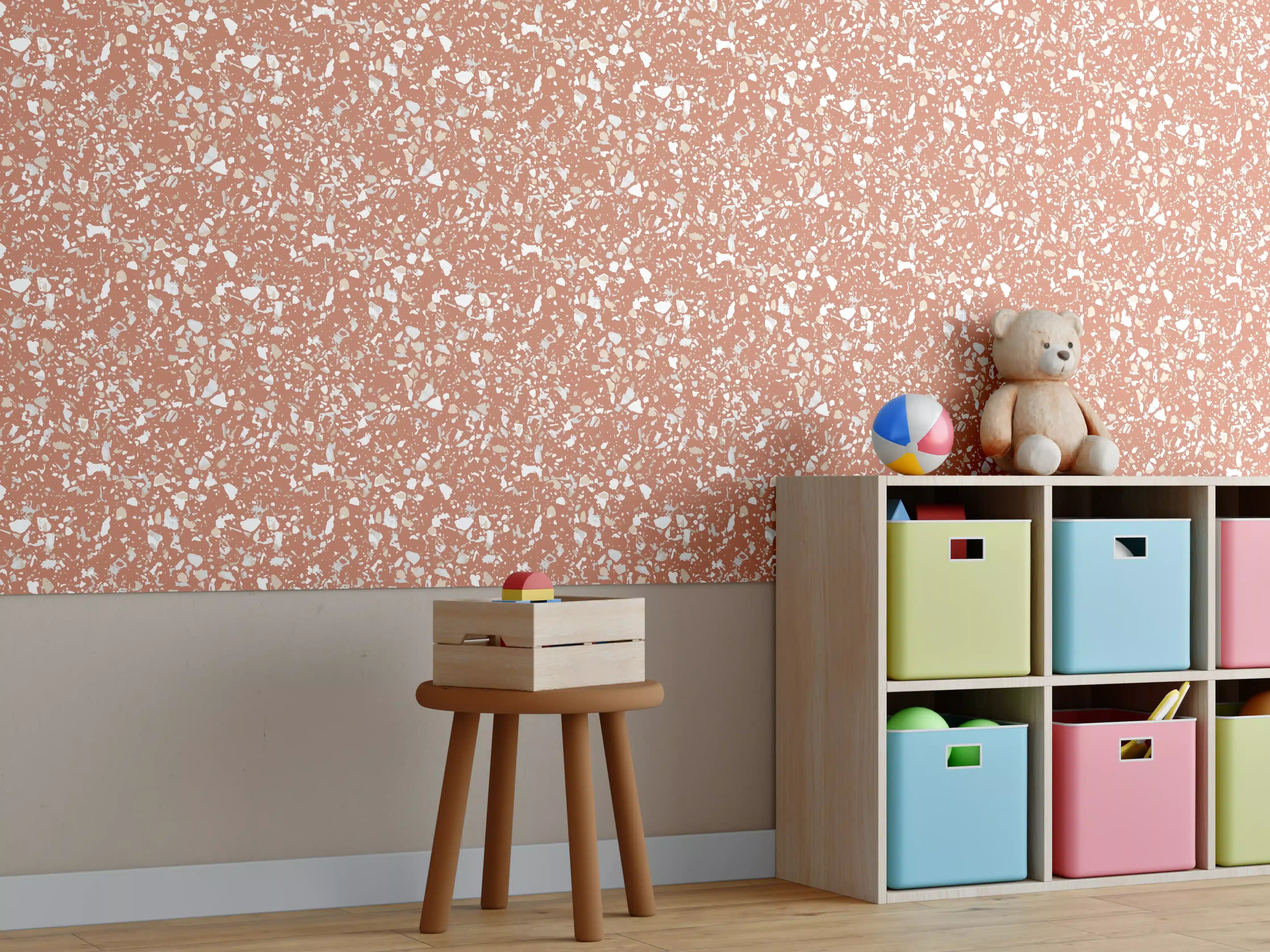 Kinderzimmer Wandgestaltung - Terrazzo-Terracotta-Design