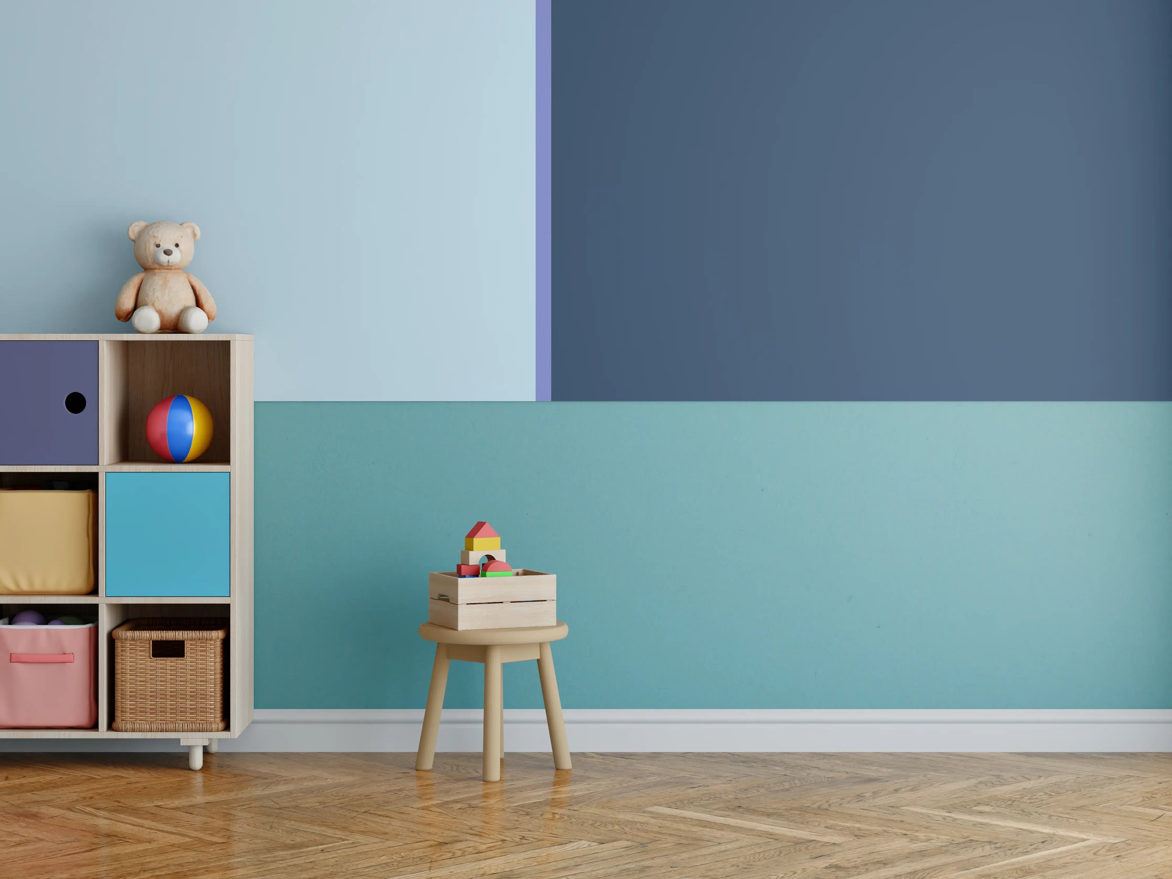 Kinderzimmer Wandgestaltung - The Blues - Easy Vertical - Blueberry