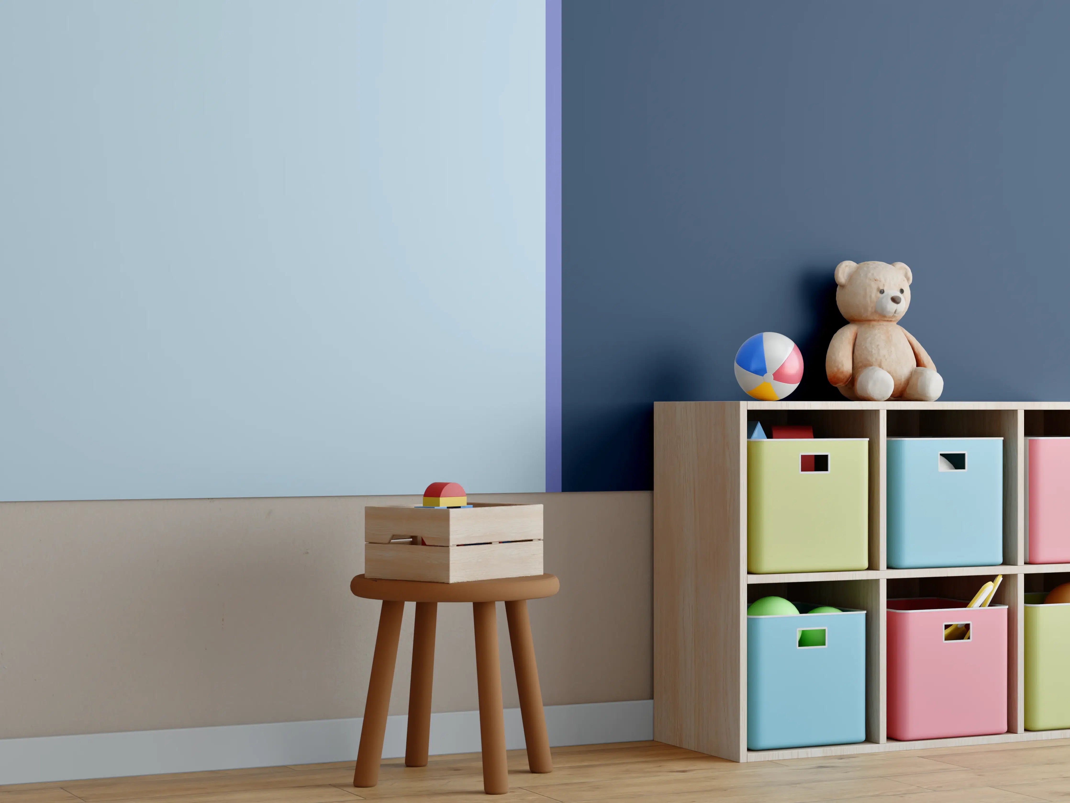 Kinderzimmer Wandgestaltung - The Blues - Easy Vertical - Blueberry