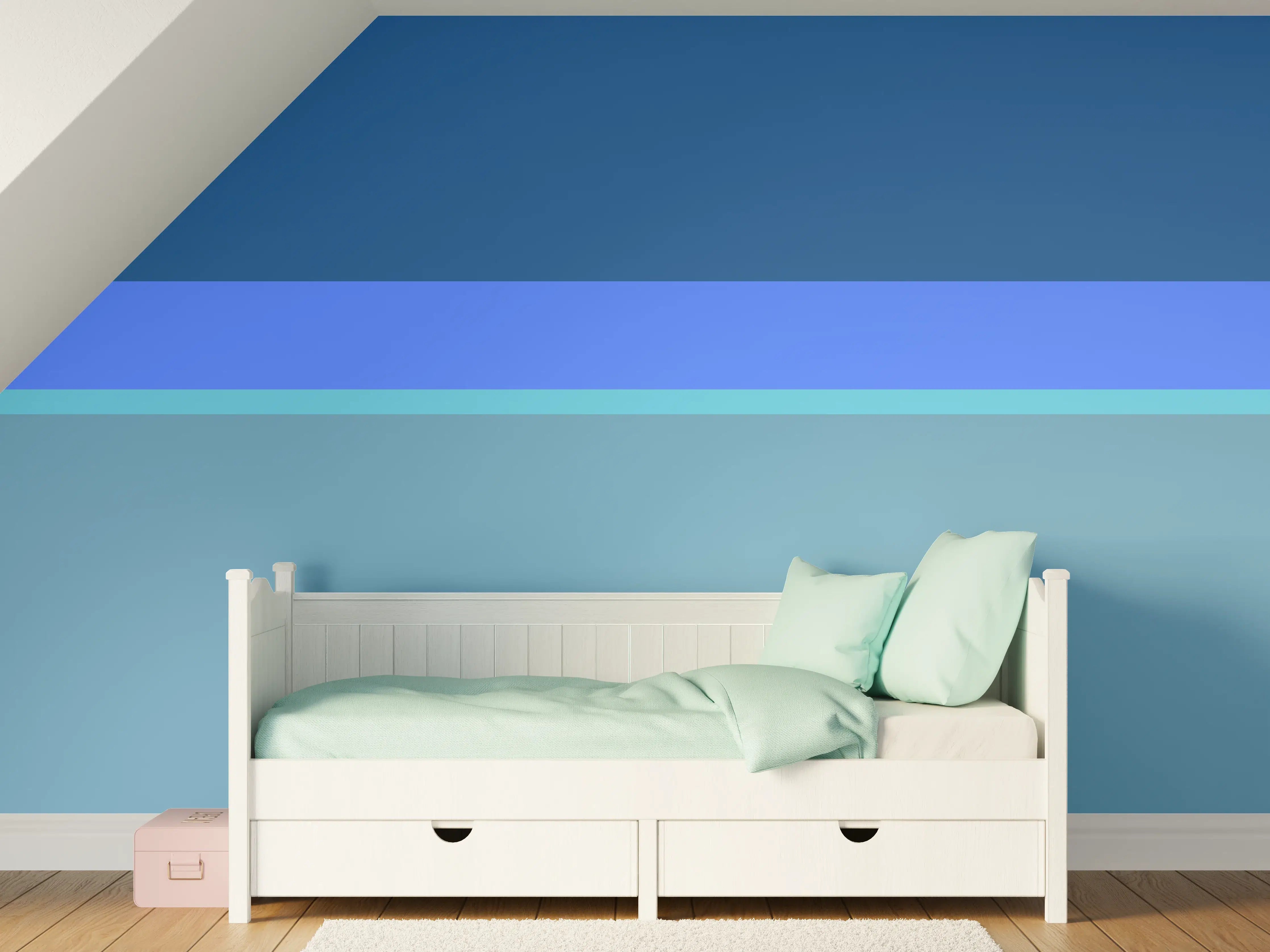 Kinderzimmer Wandgestaltung - The Blues - Horizontal - Cornflower