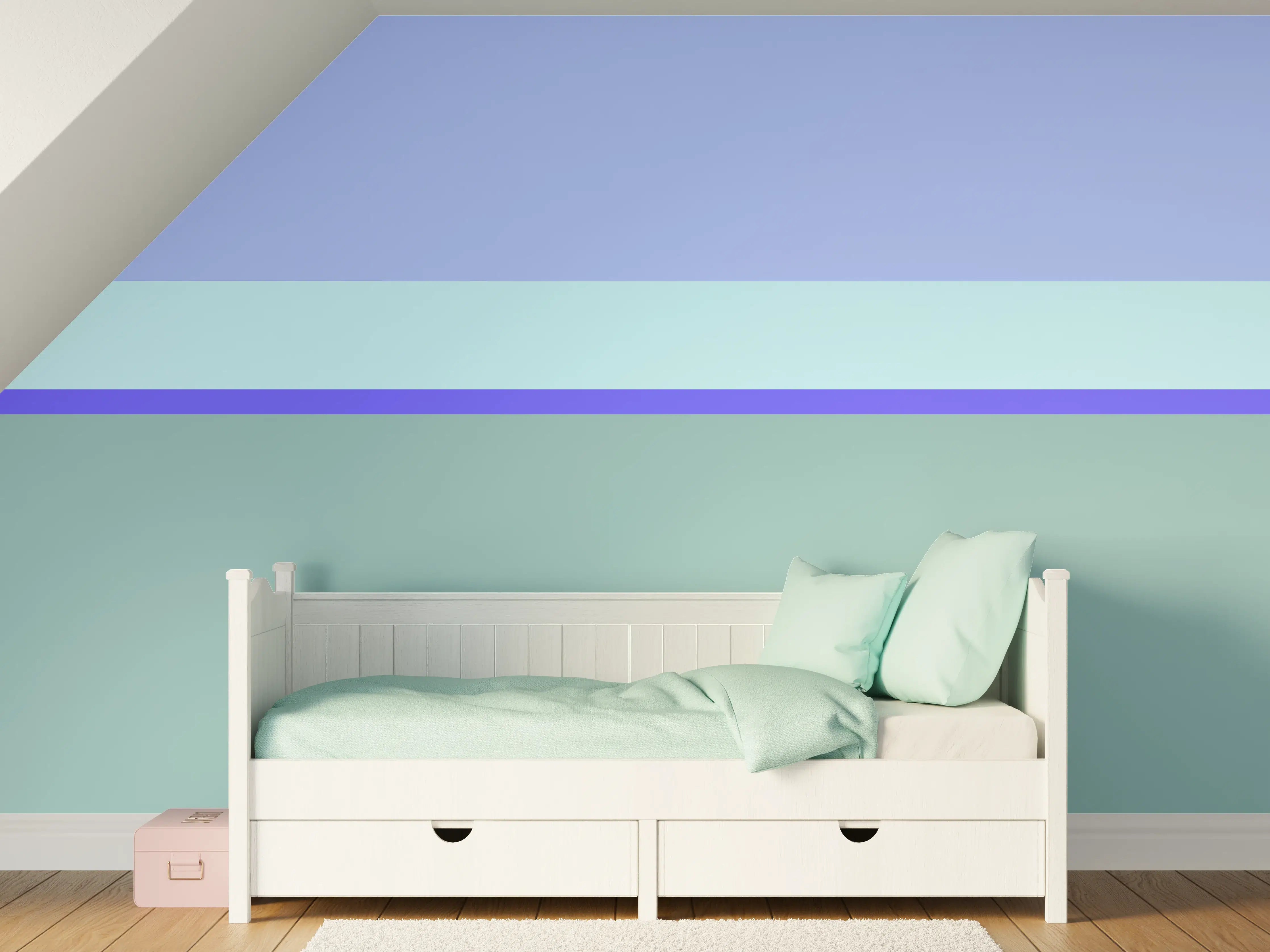 Kinderzimmer Wandgestaltung - The Blues - Horizontal - Lavender