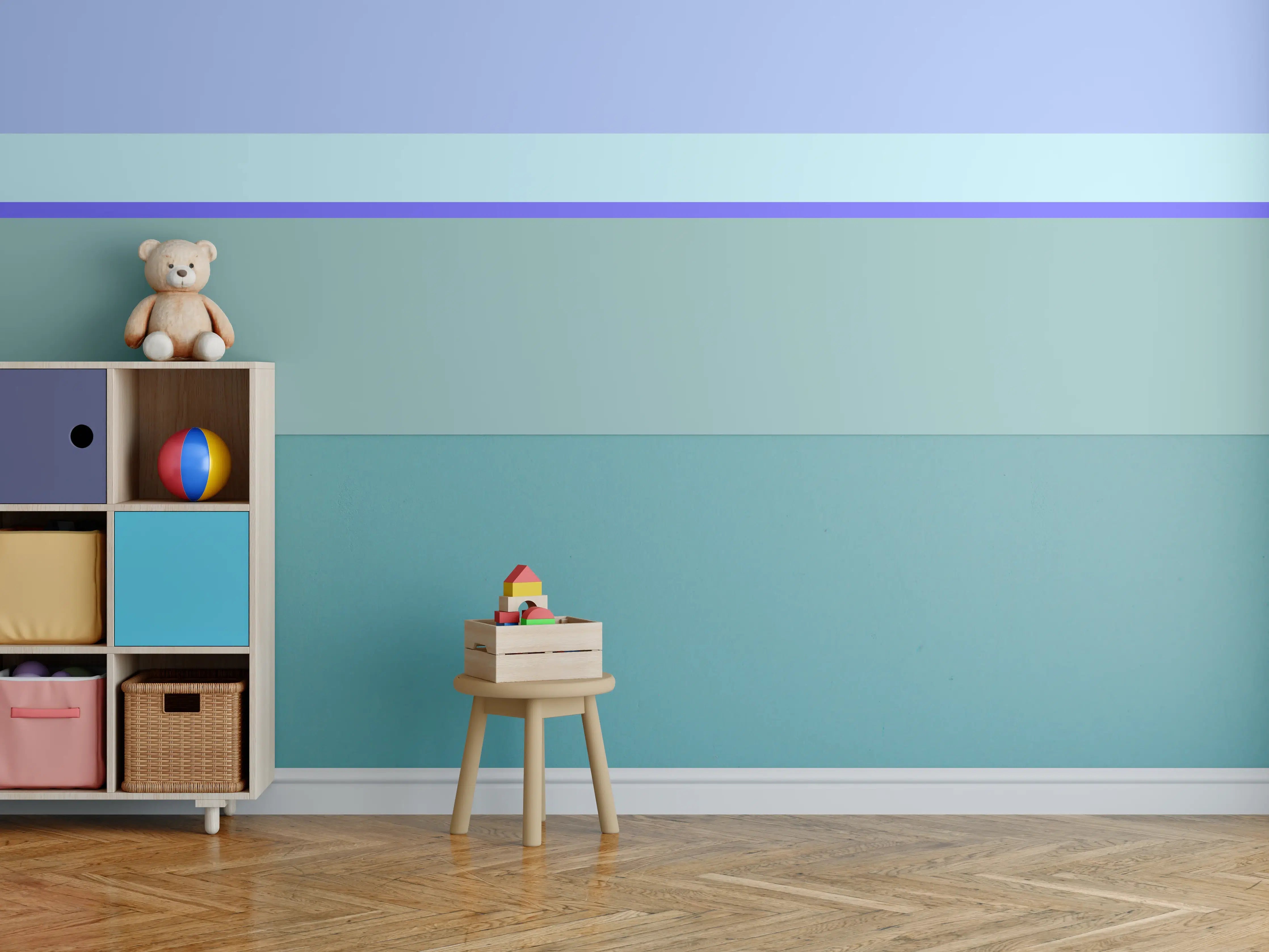 Kinderzimmer Wandgestaltung - The Blues - Horizontal - Lavender