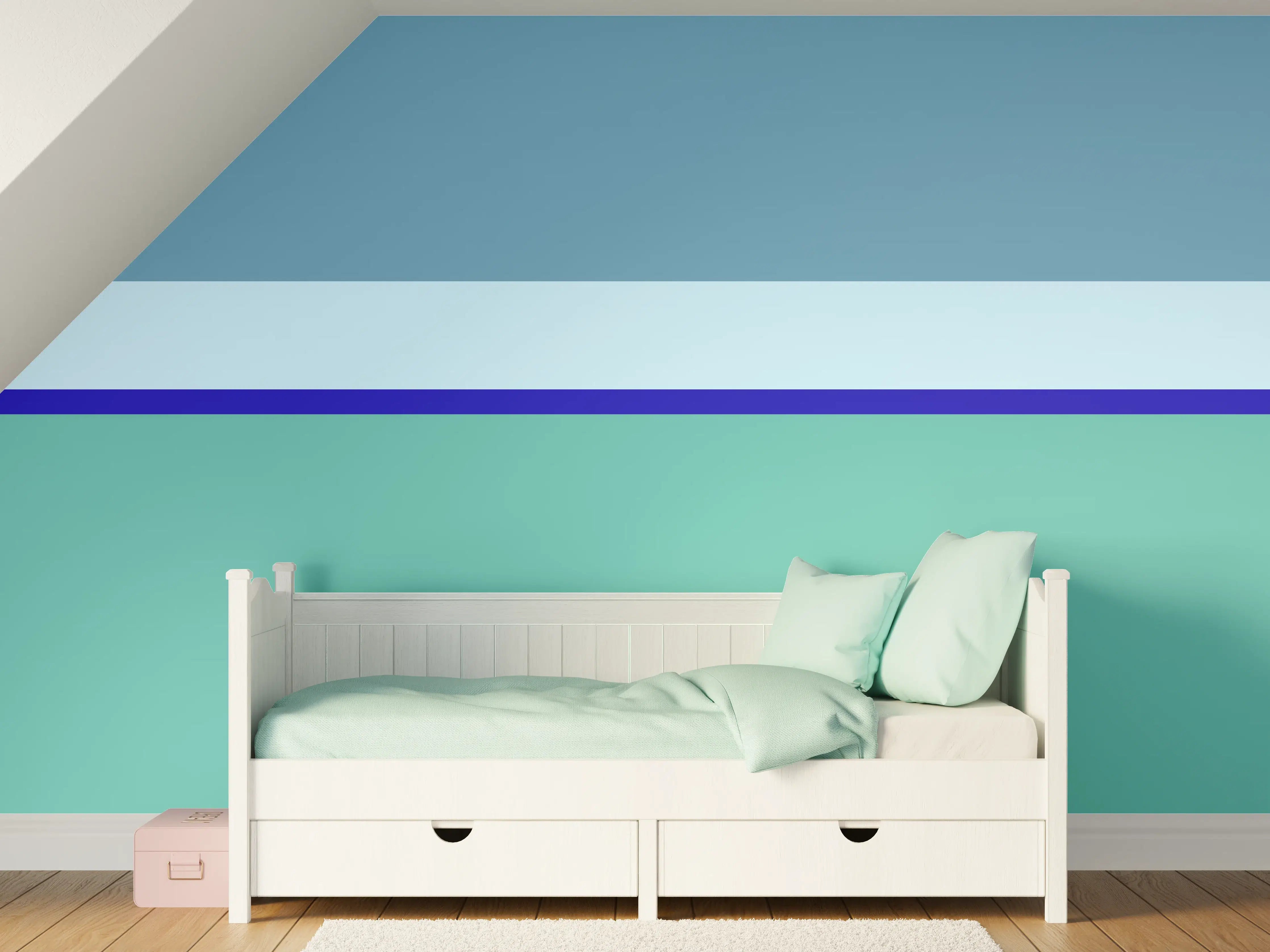 Kinderzimmer Wandgestaltung - The Blues - Horizontal - Ocean