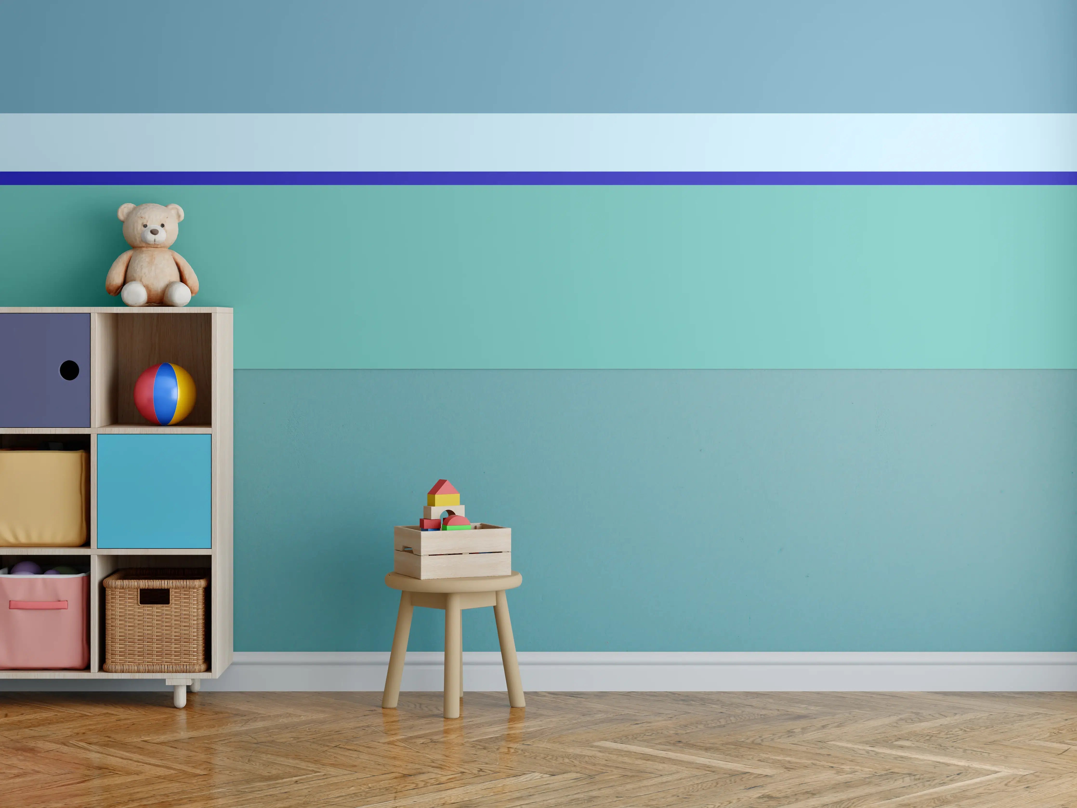 Kinderzimmer Wandgestaltung - The Blues - Horizontal - Ocean