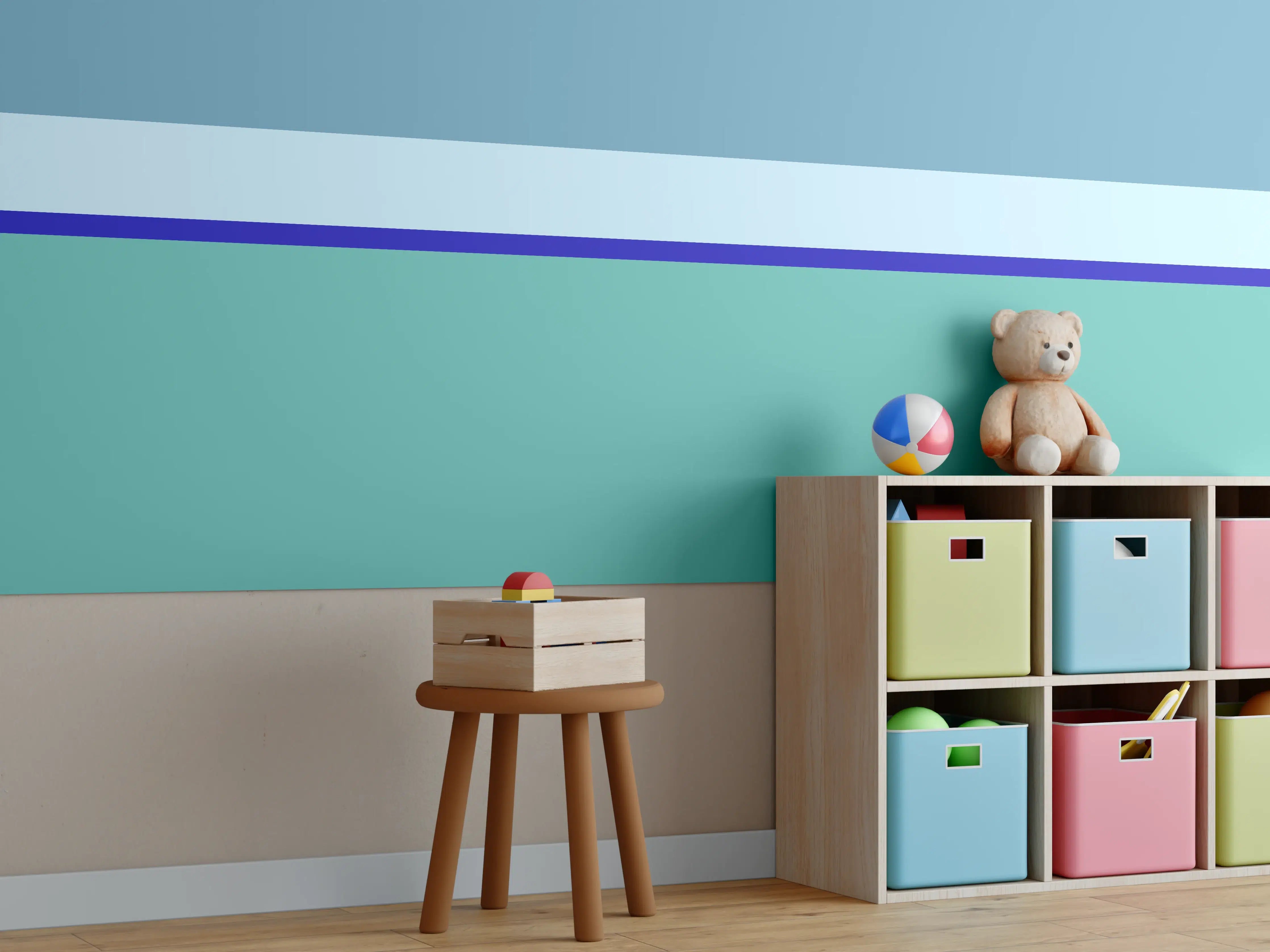 Kinderzimmer Wandgestaltung - The Blues - Horizontal - Ocean