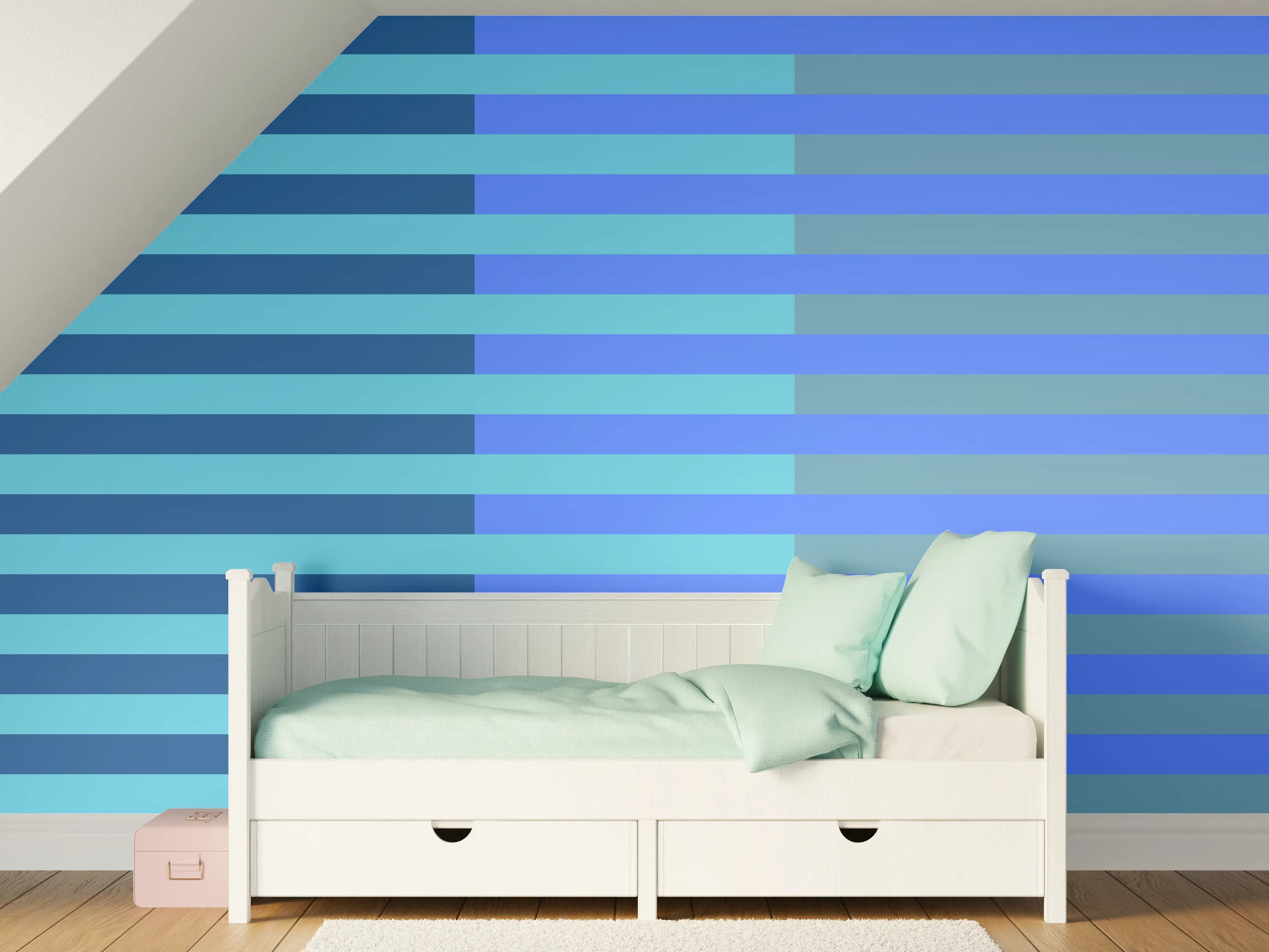 Kinderzimmer Wandgestaltung - The Blues - Multy Stripes - Cornflower