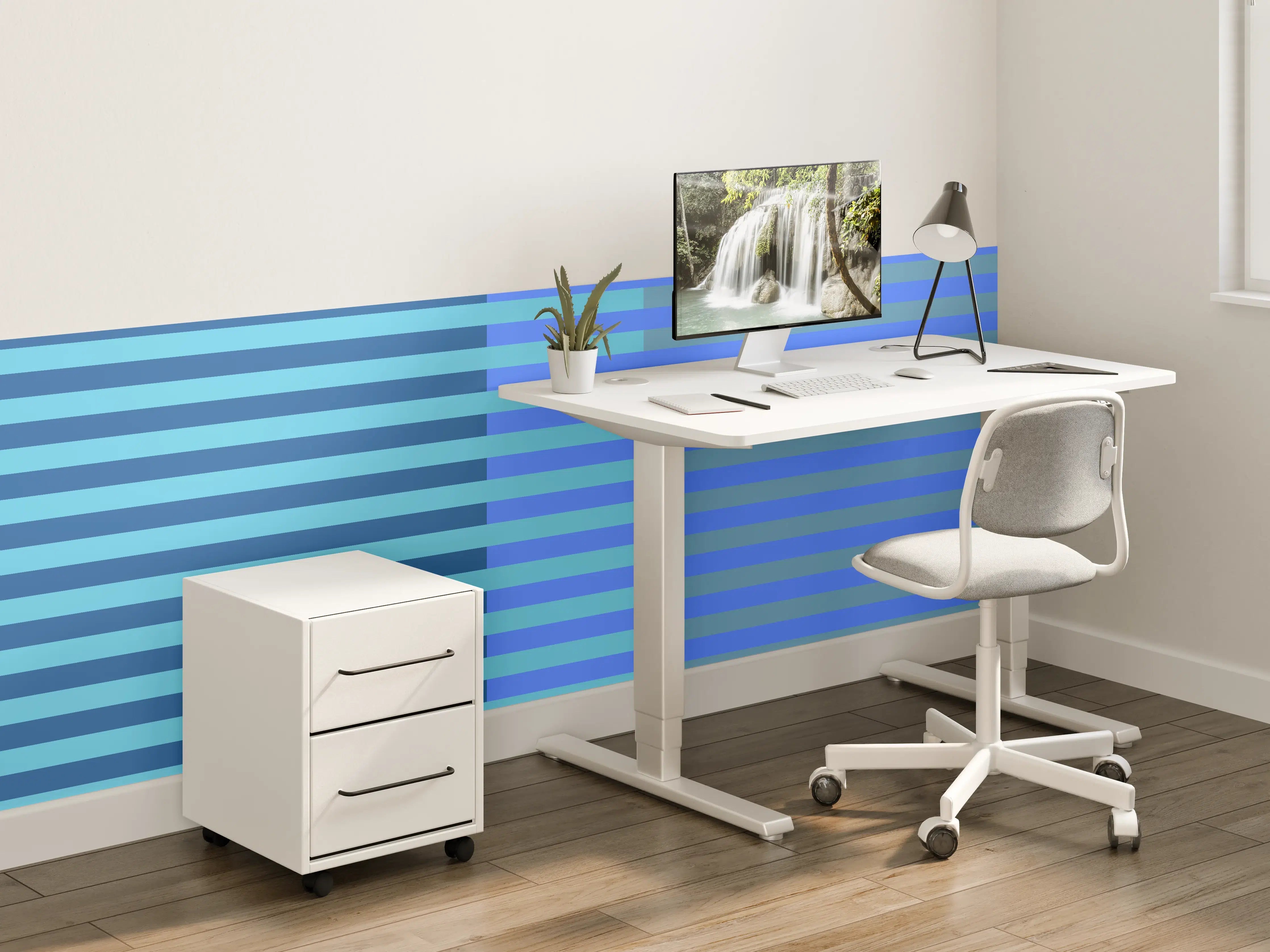 Kinderzimmer Wandgestaltung - The Blues - Multy Stripes - Cornflower