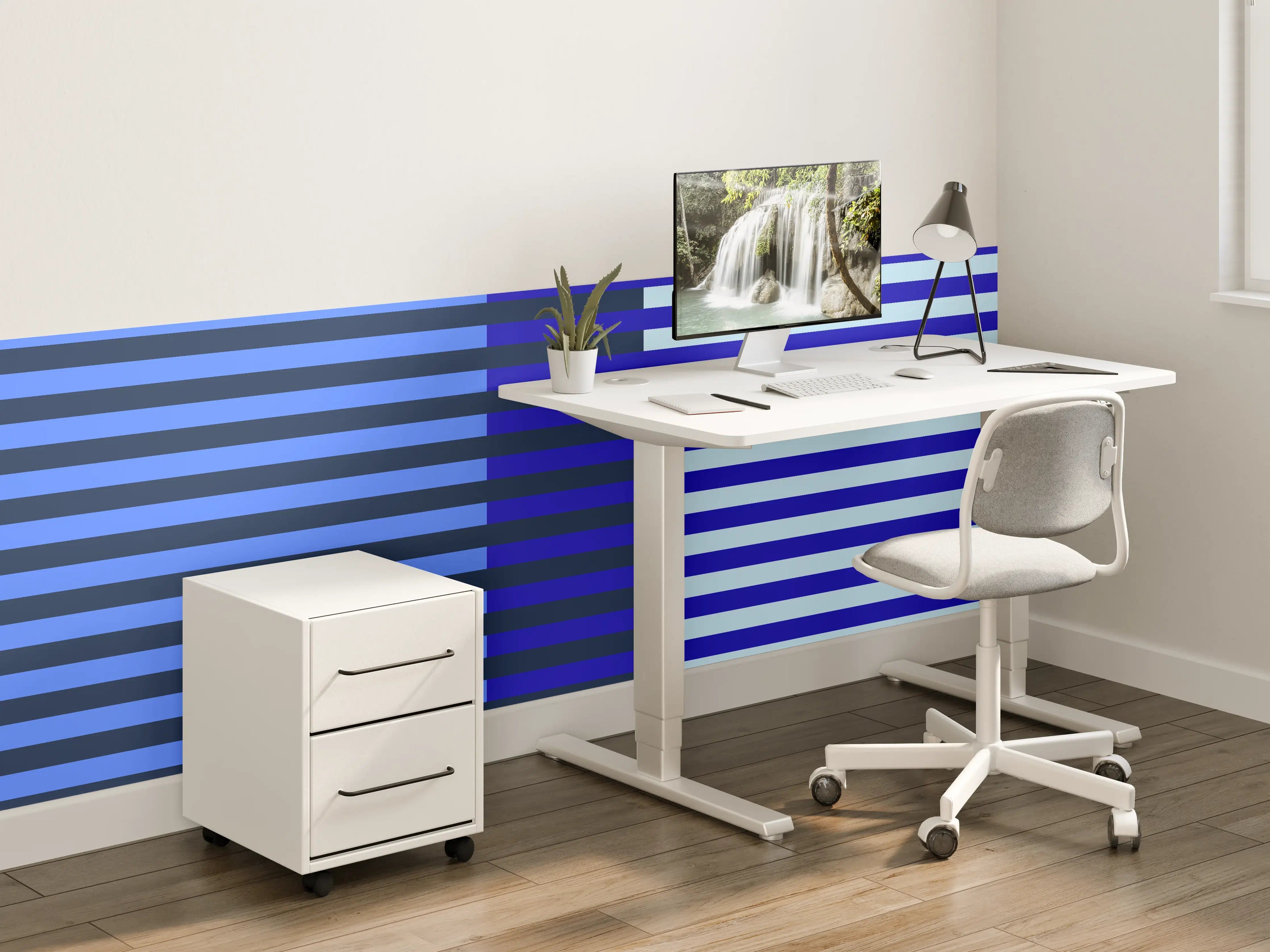 Kinderzimmer Wandgestaltung - The Blues - Multy Stripes - Waterfall