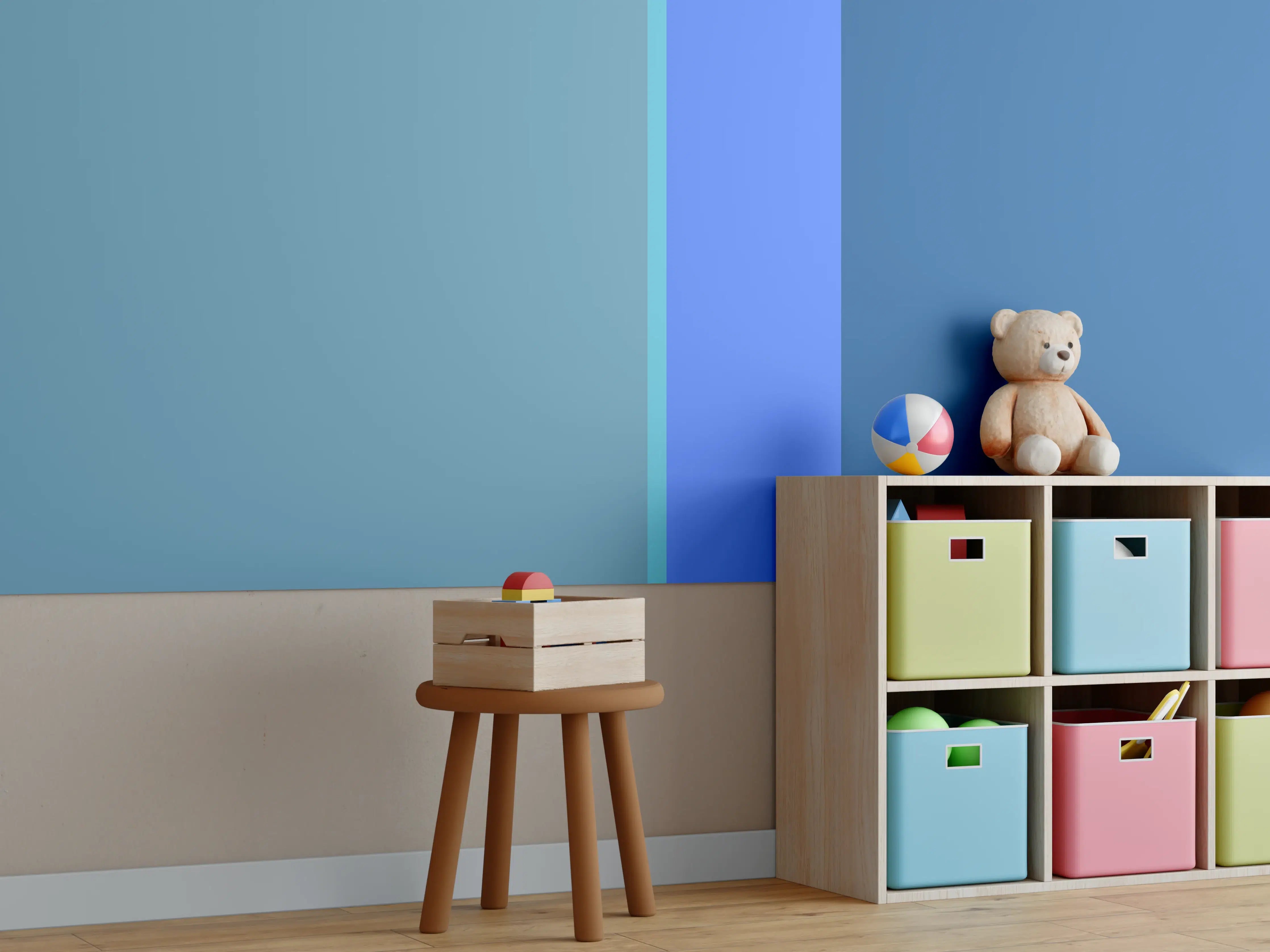 Kinderzimmer Wandgestaltung - The Blues - Vertical - Cornflower