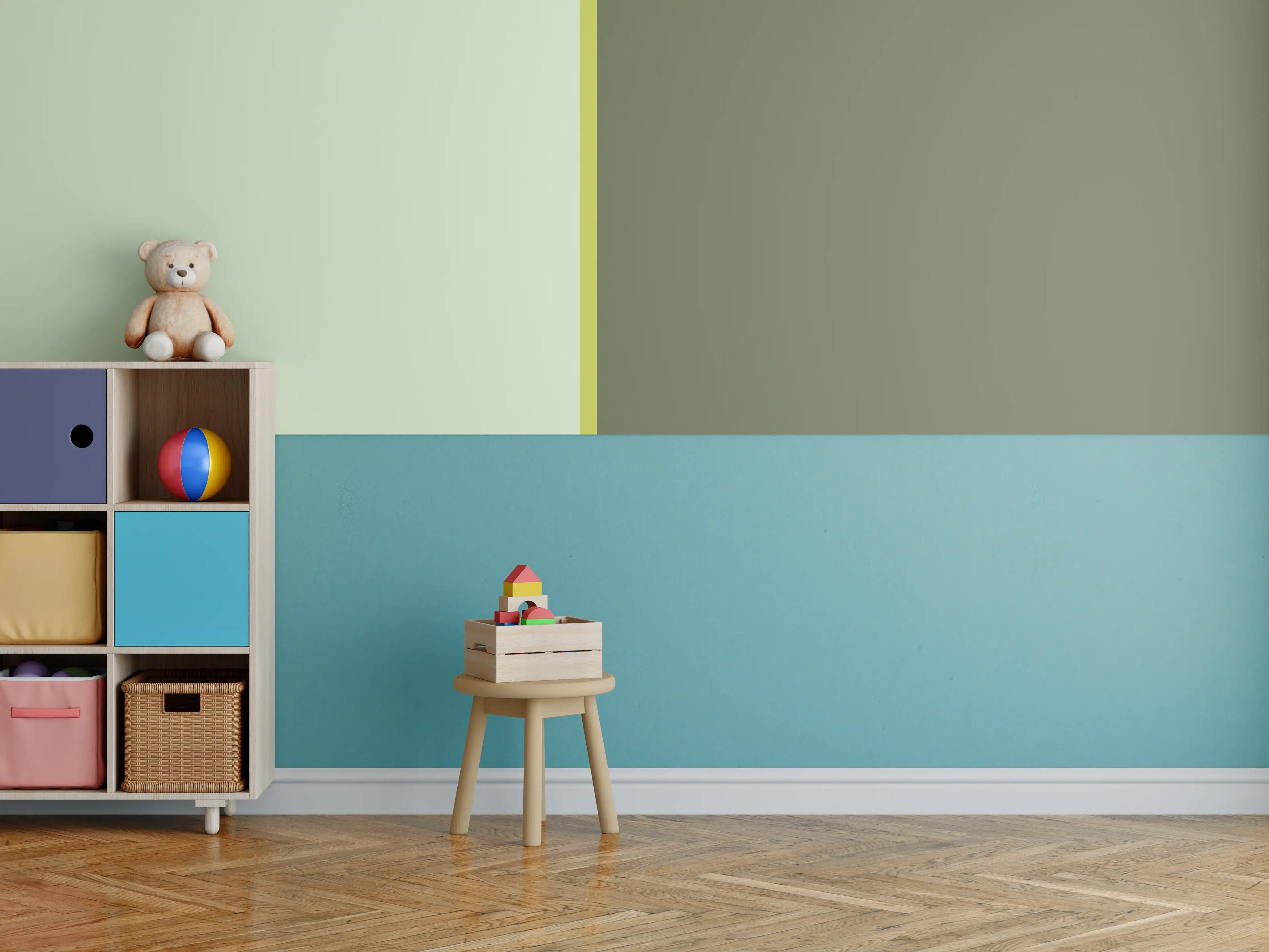 Kinderzimmer Wandgestaltung - The Greens - Easy Vertical - Olive