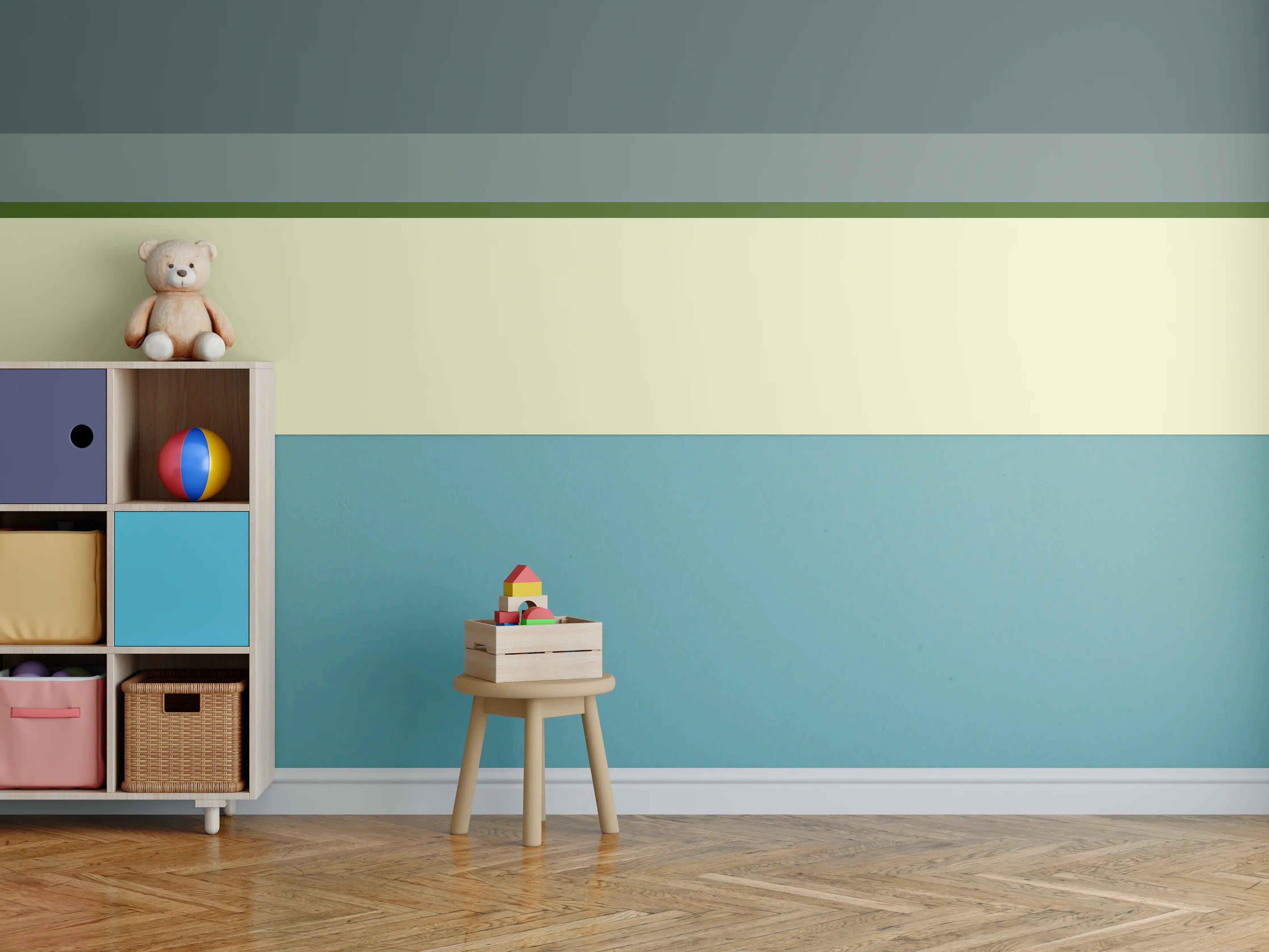 Kinderzimmer Wandgestaltung - The Greens - Horizontal - Avocado