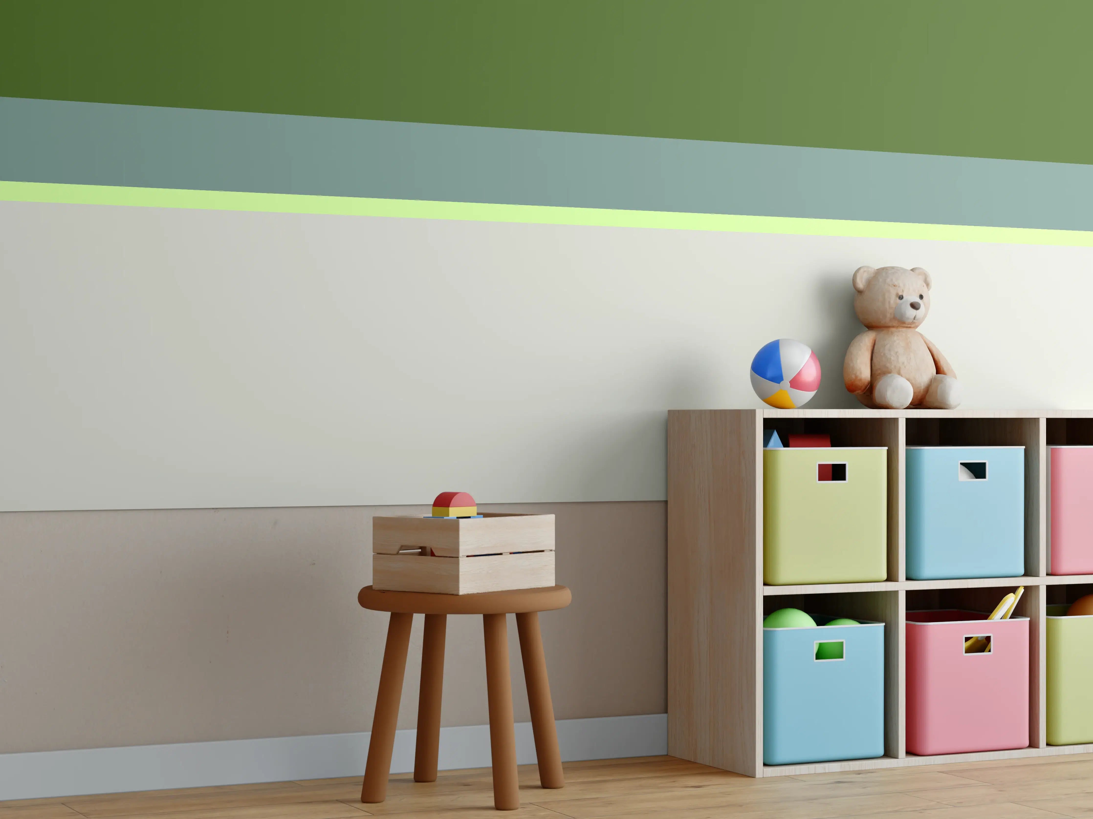 Kinderzimmer Wandgestaltung - The Greens - Horizontal - Granny Smith