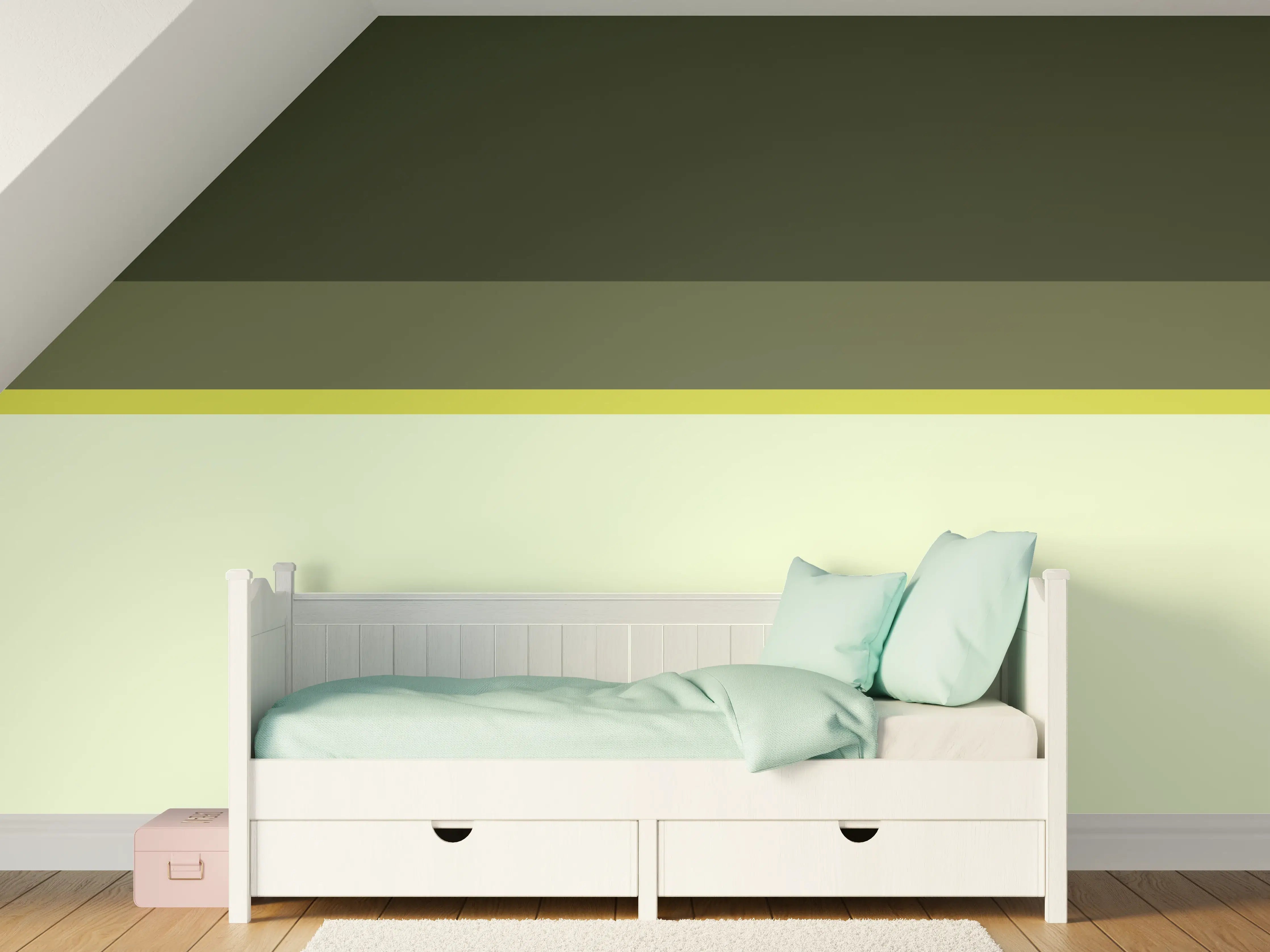 Kinderzimmer Wandgestaltung - The Greens - Horizontal - Olive