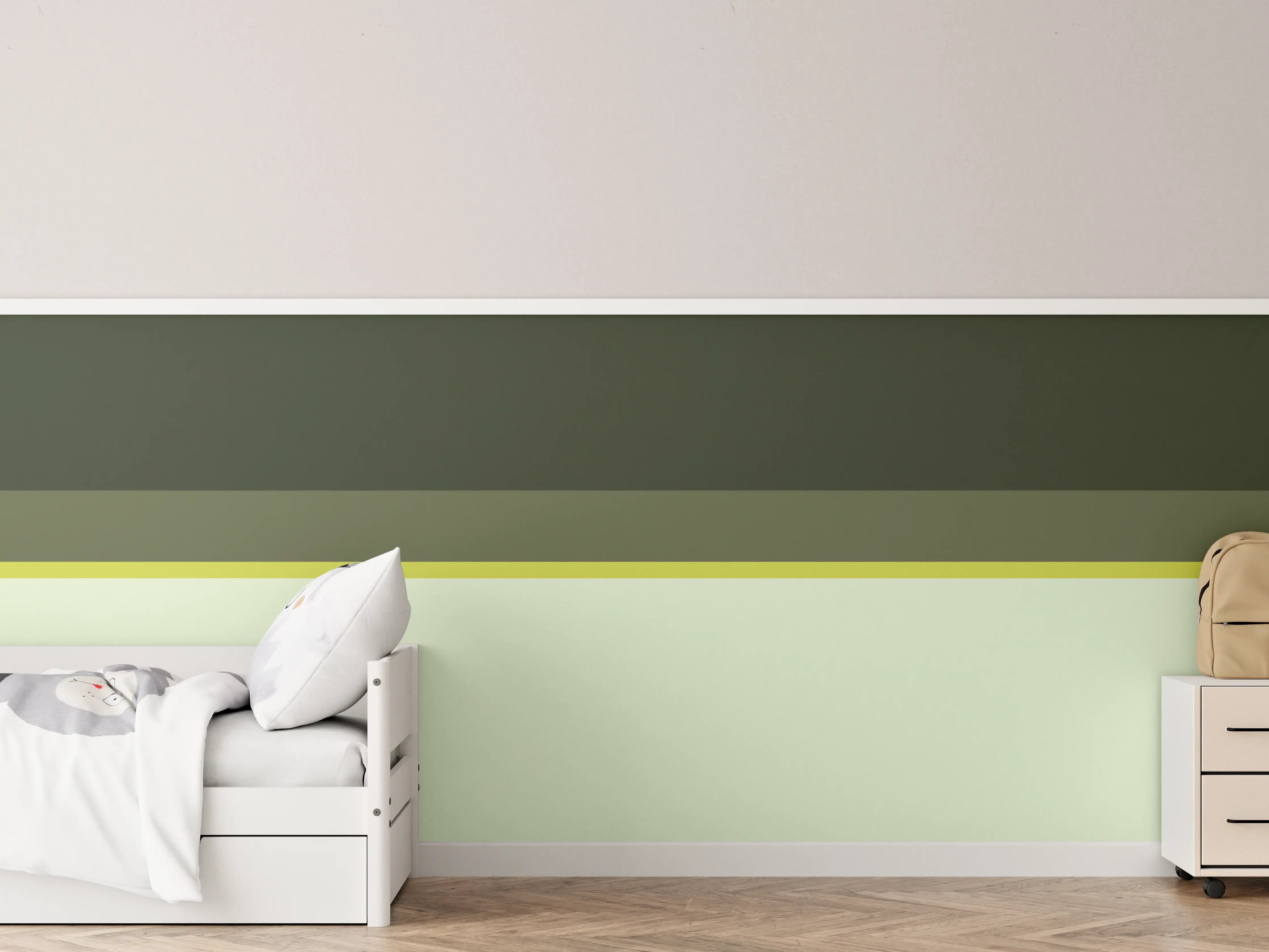 Kinderzimmer Wandgestaltung - The Greens - Horizontal - Olive