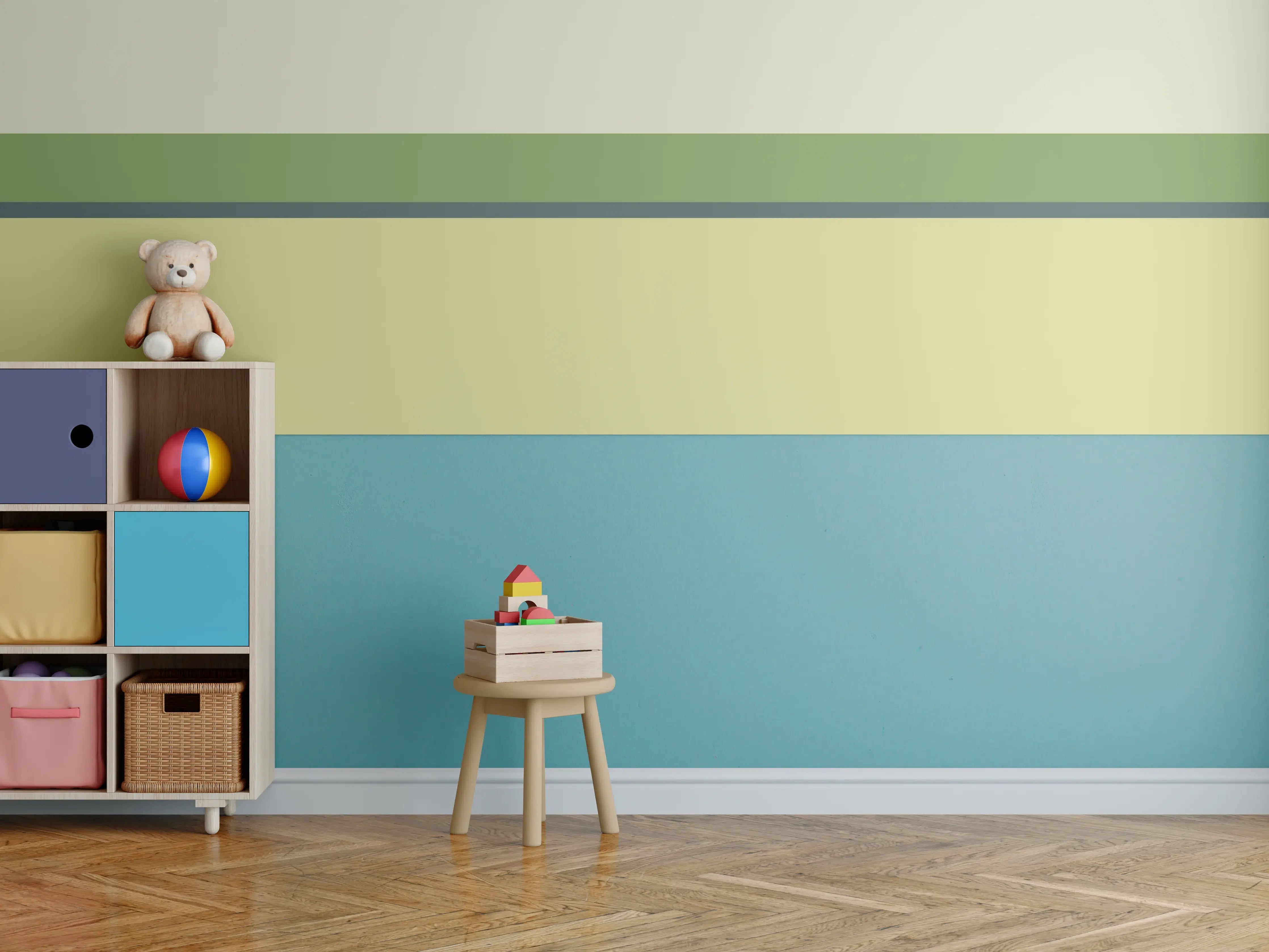 Kinderzimmer Wandgestaltung - The Greens - Horizontal - Pistachio