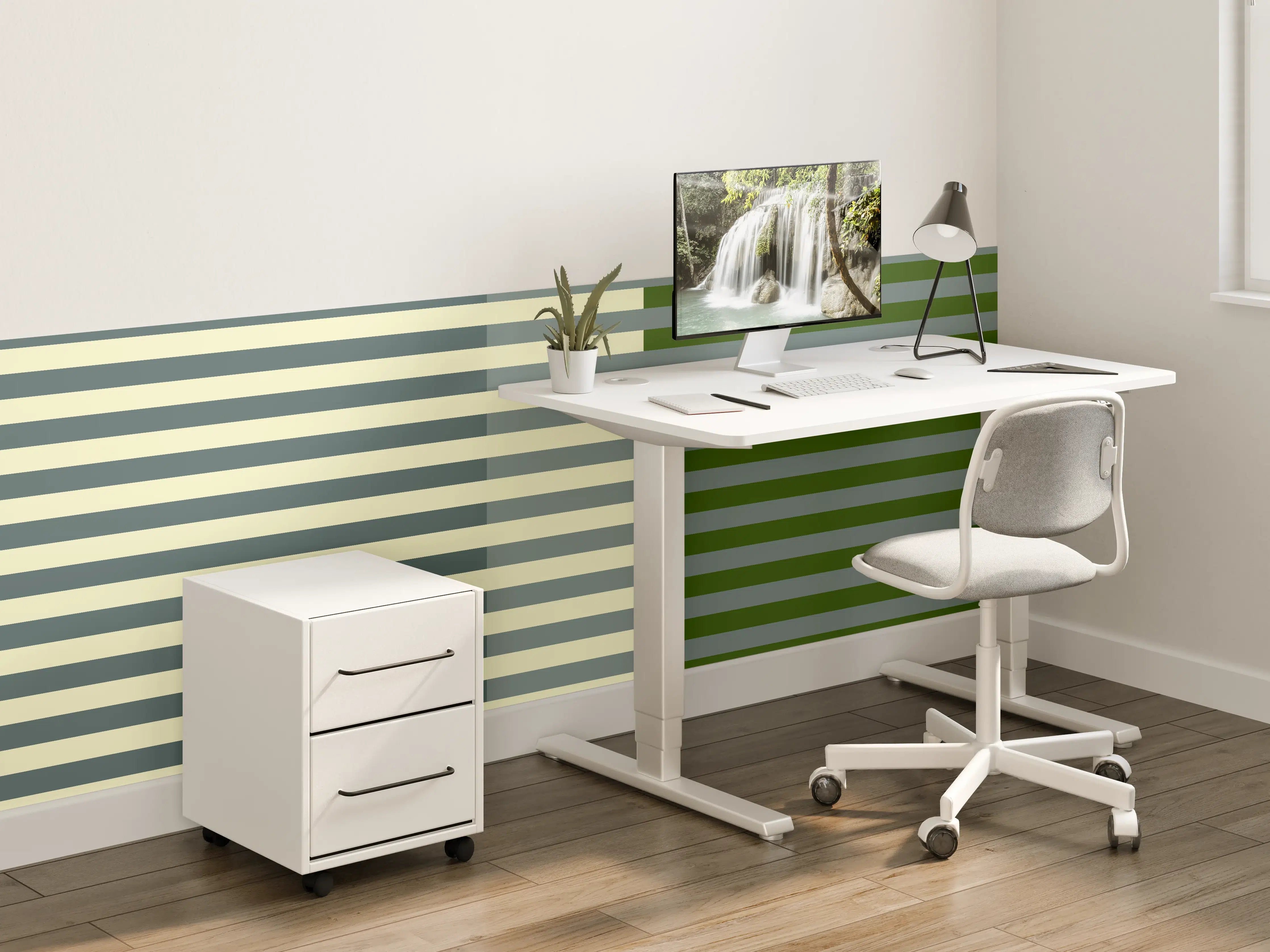 Kinderzimmer Wandgestaltung - The Greens - Multy Stripes - Avocado
