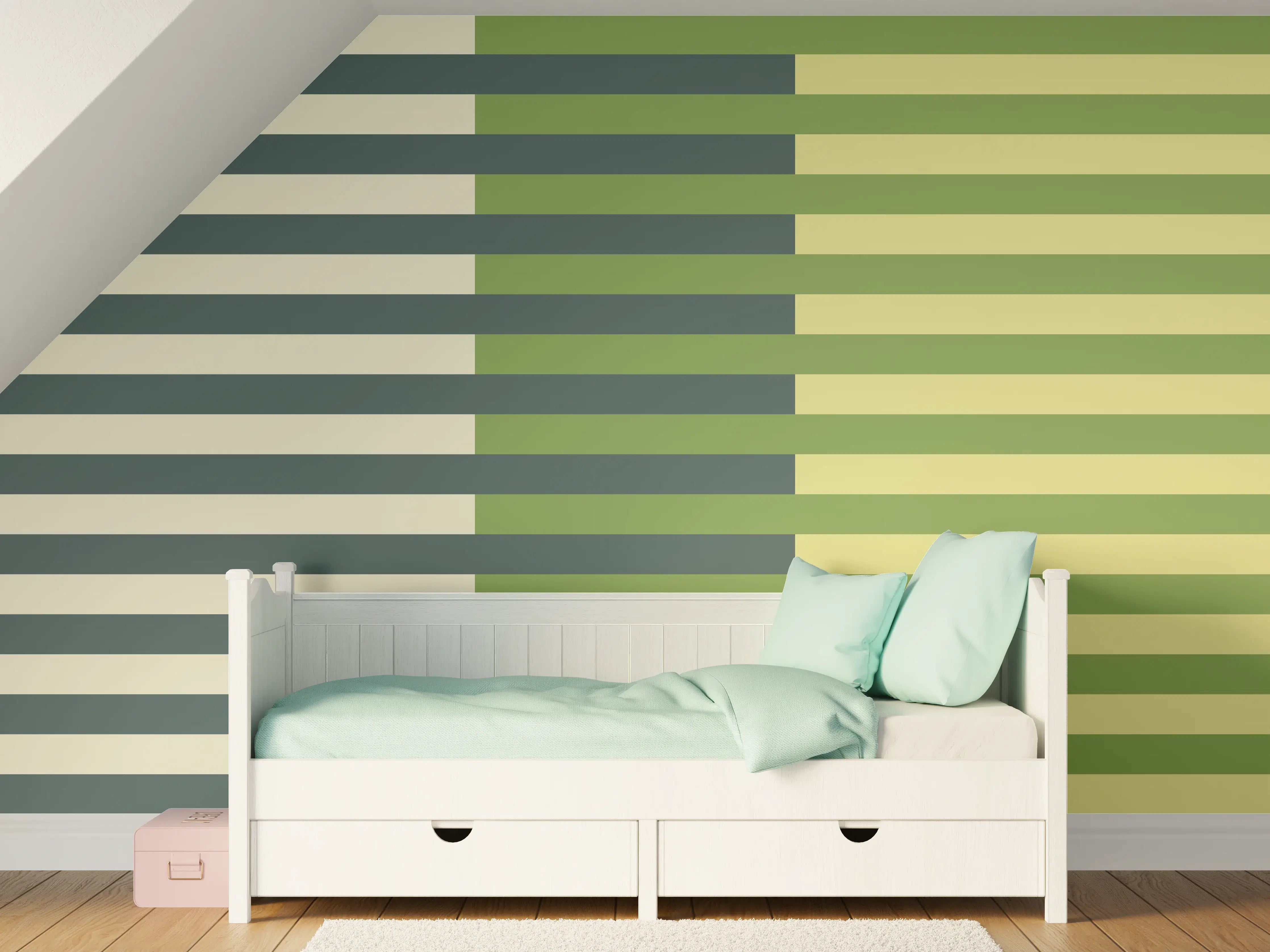 Kinderzimmer Wandgestaltung - The Greens - Multy Stripes - Pistachio