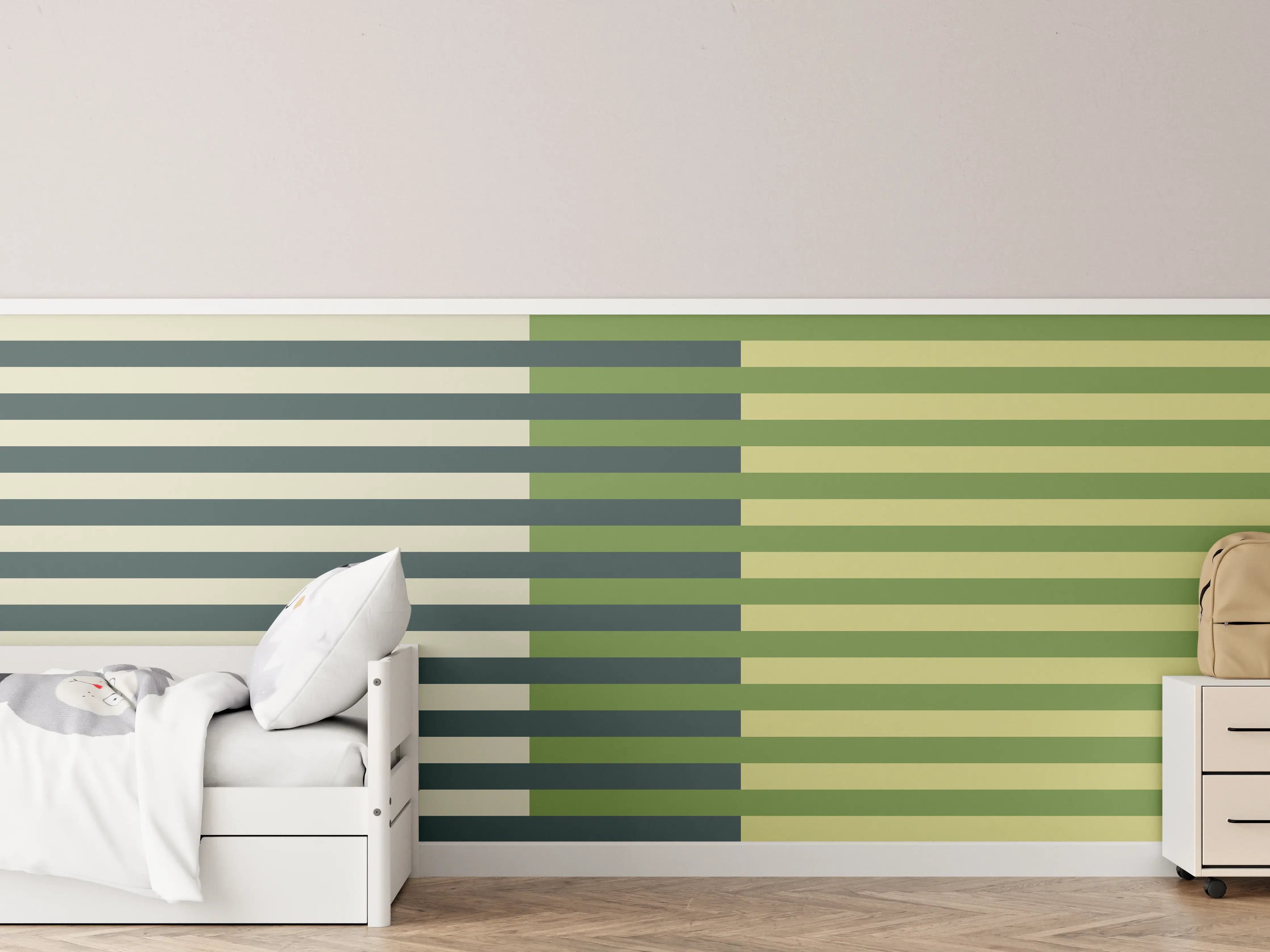 Kinderzimmer Wandgestaltung - The Greens - Multy Stripes - Pistachio