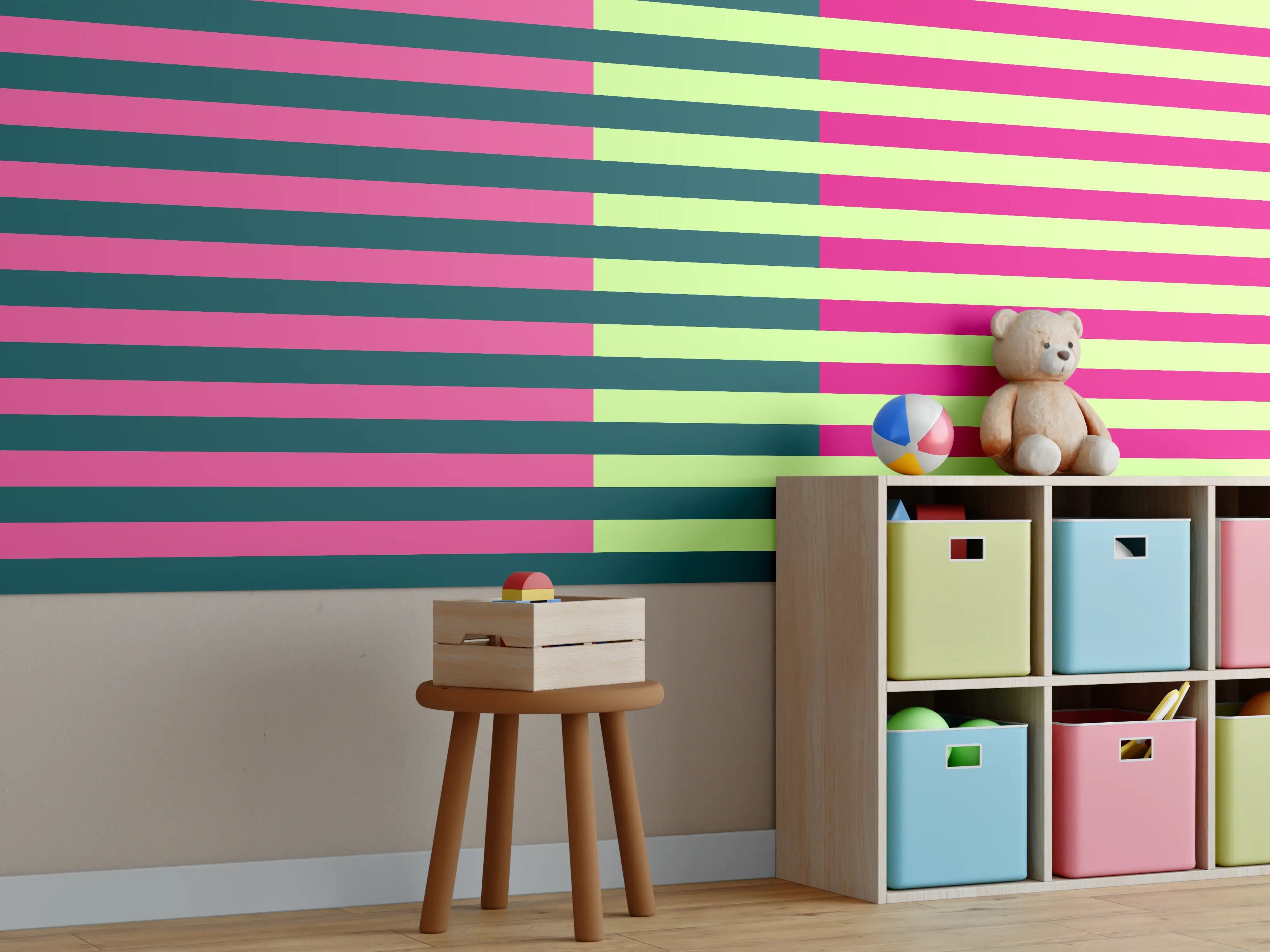 Kinderzimmer Wandgestaltung - The Neons - Multy Stripes - Lyra
