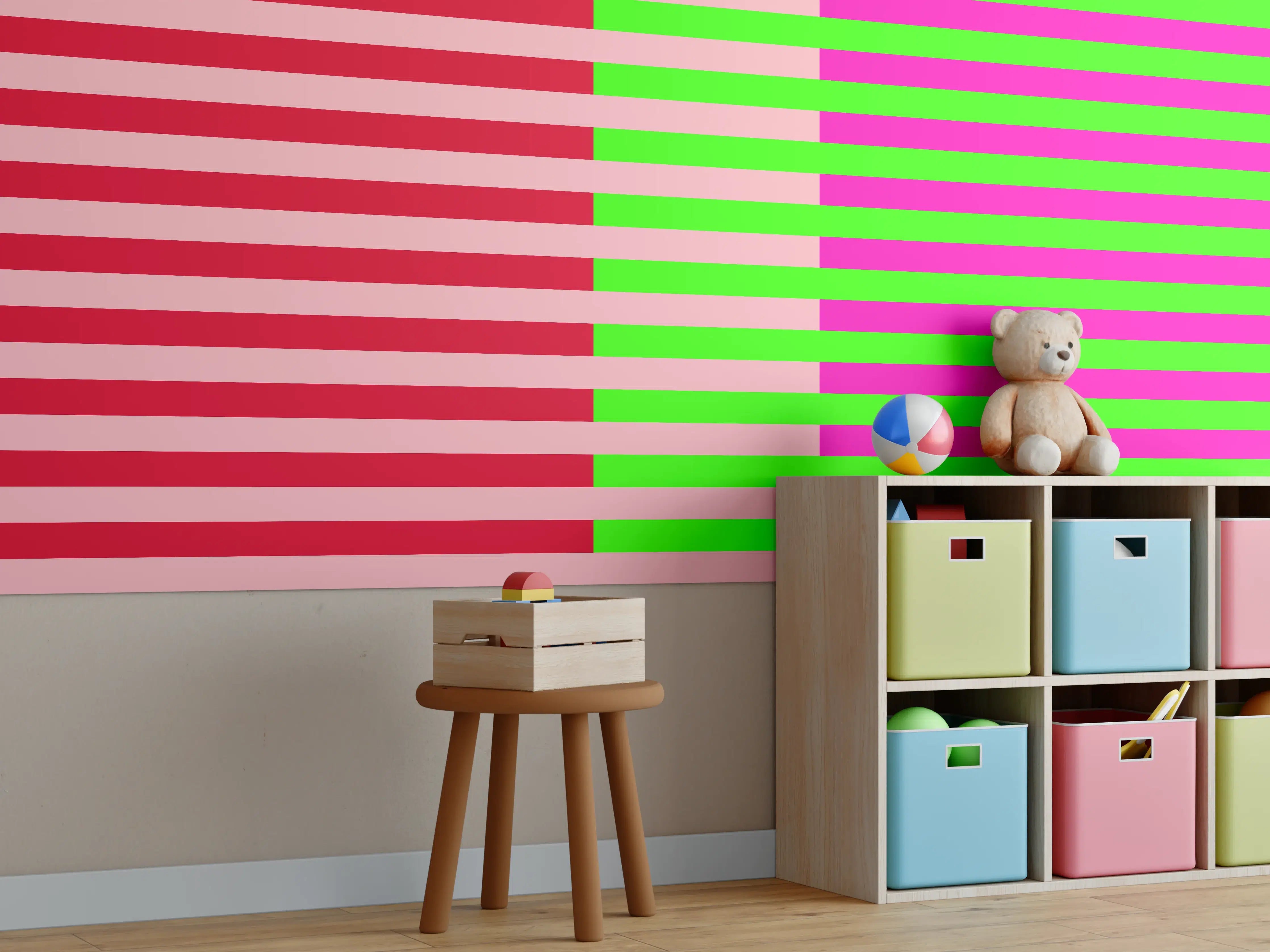 Kinderzimmer Wandgestaltung - The Neons - Multy Stripes - Nox