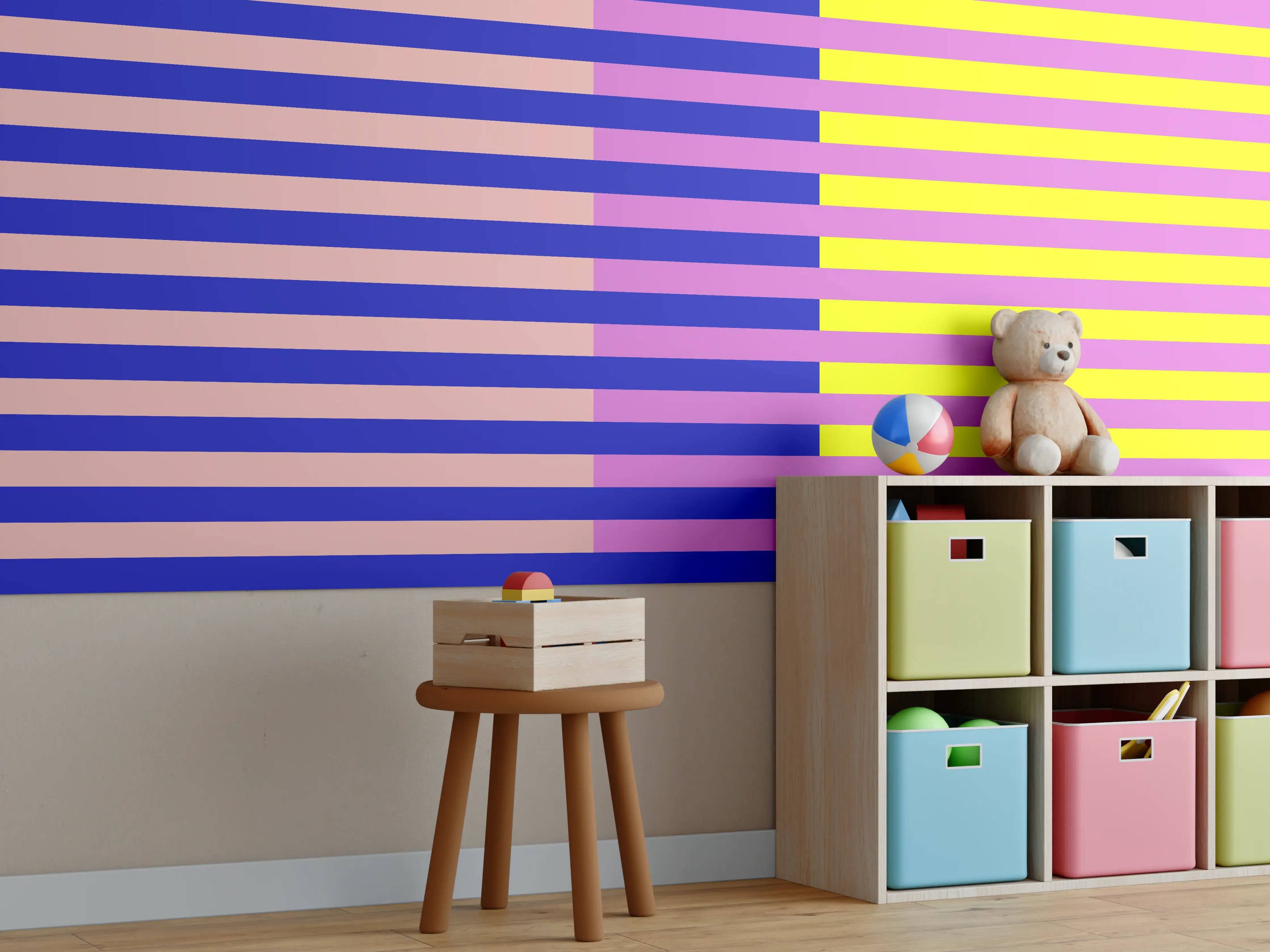 Kinderzimmer Wandgestaltung - The Neons - Multy Stripes - Stellar
