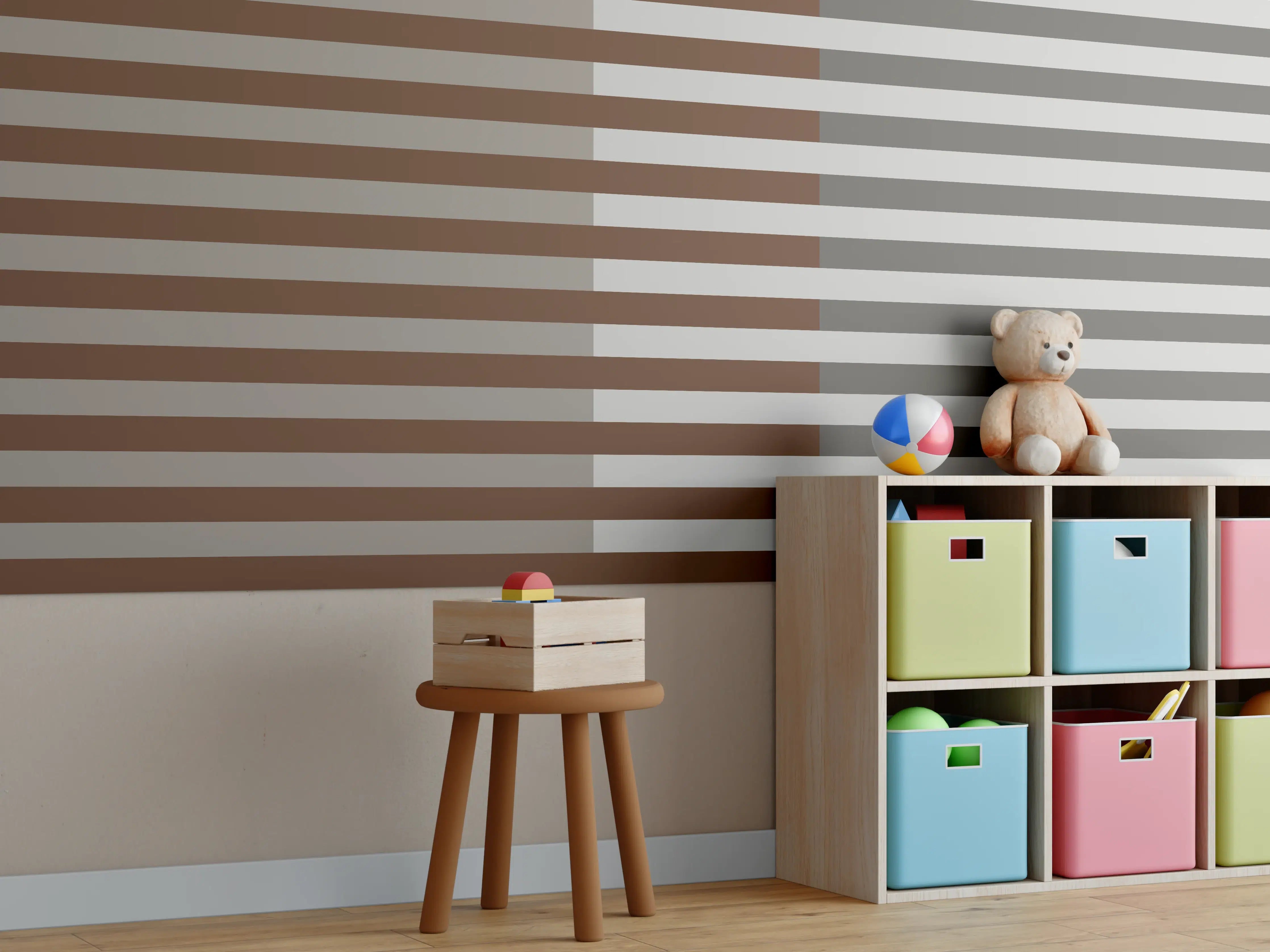 Kinderzimmer Wandgestaltung - The Nudes - Multy Stripes - Ash