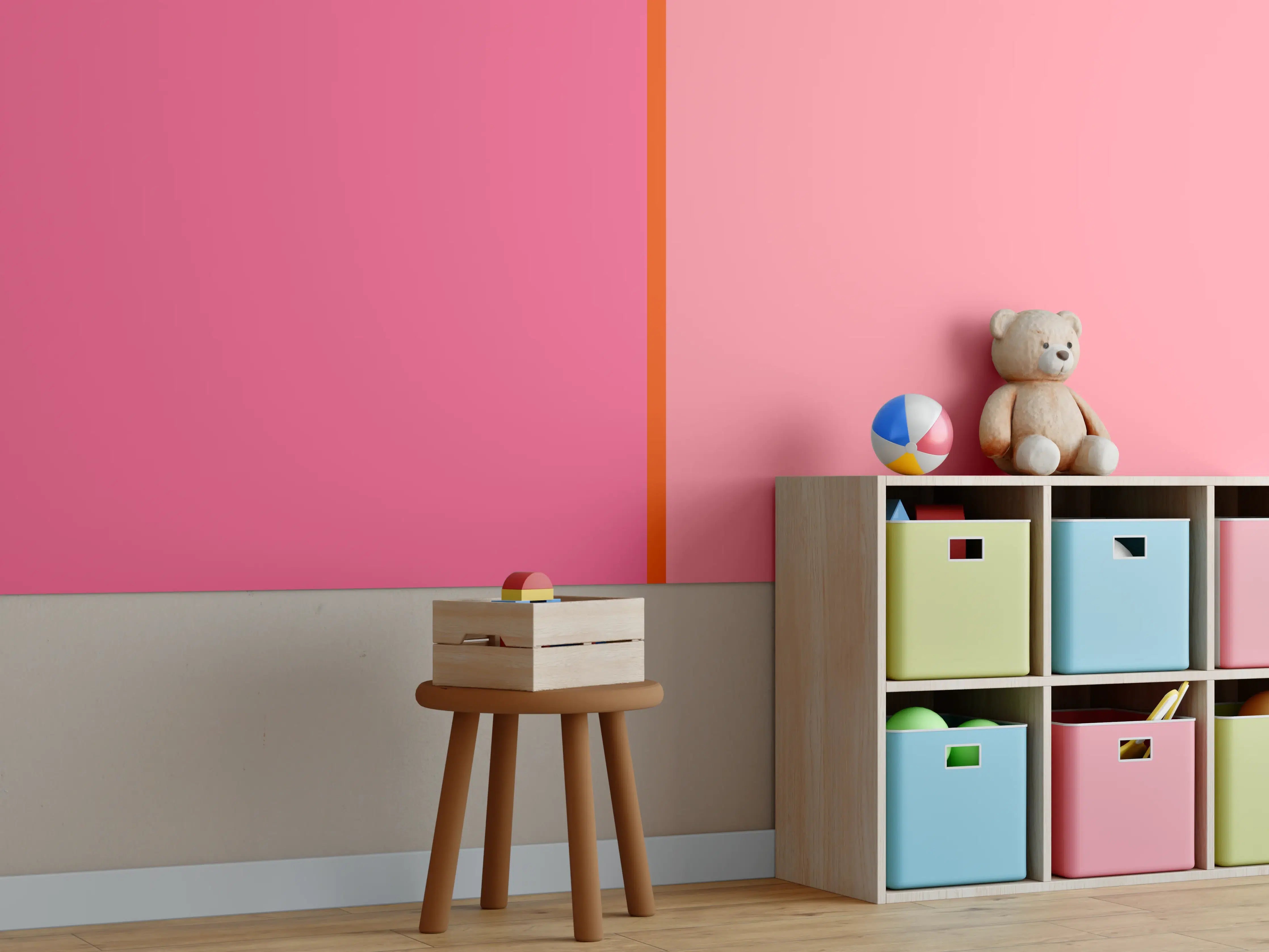 Kinderzimmer Wandgestaltung - The Oranges - Easy Vertical - Raspberry