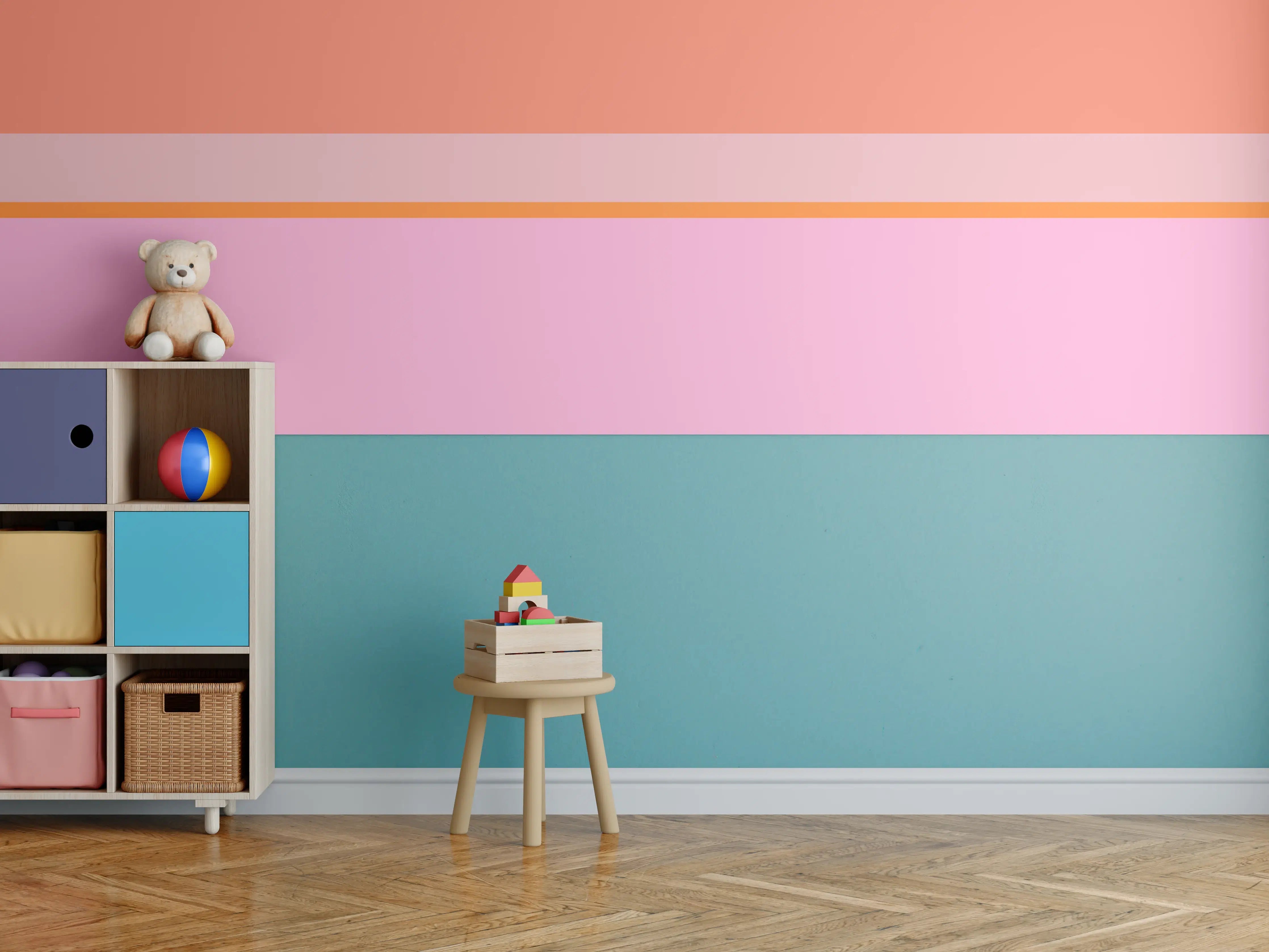 Kinderzimmer Wandgestaltung - The Oranges - Horizontal - Coral