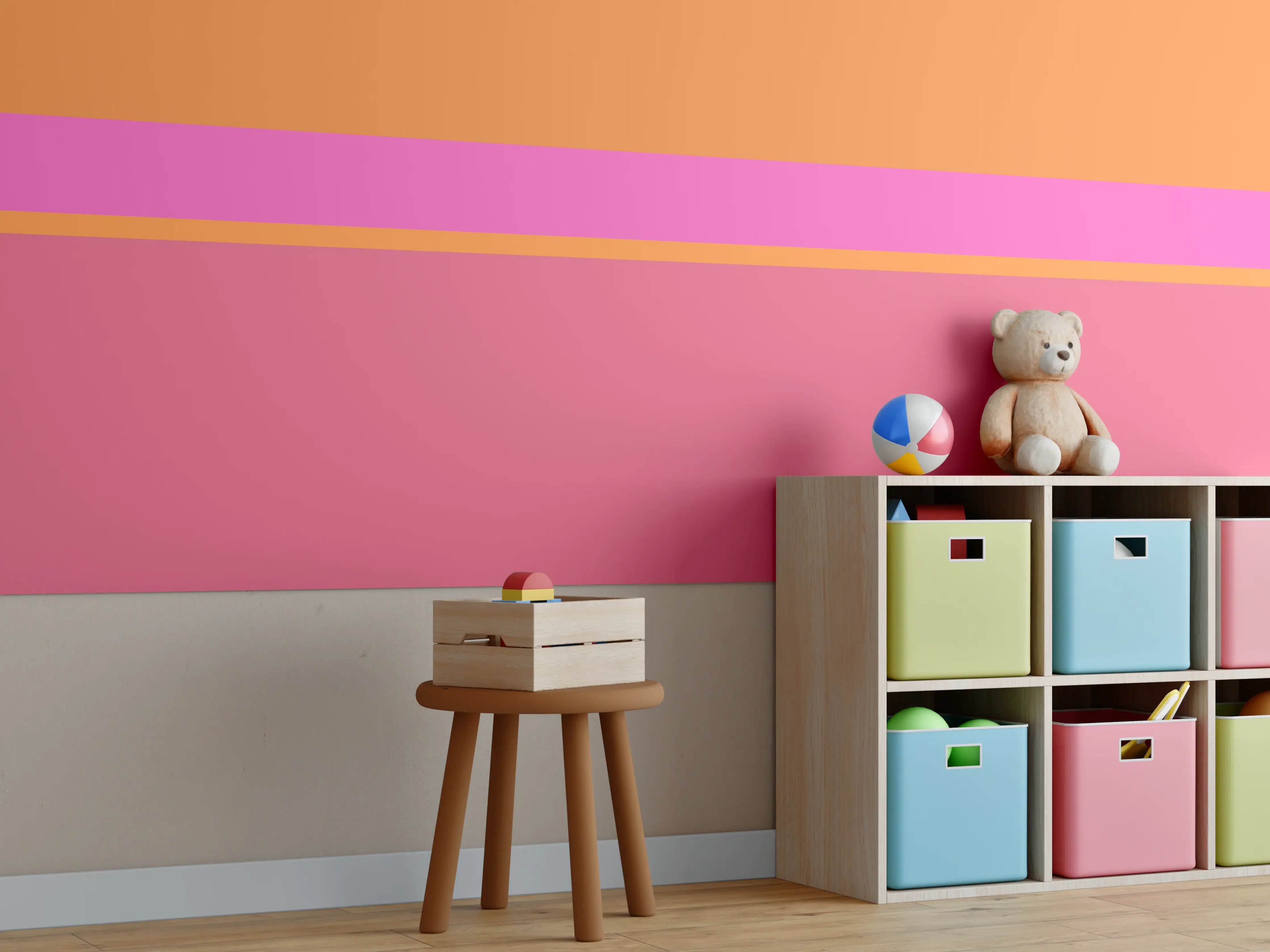 Kinderzimmer Wandgestaltung - The Oranges - Horizontal - Fuchsia