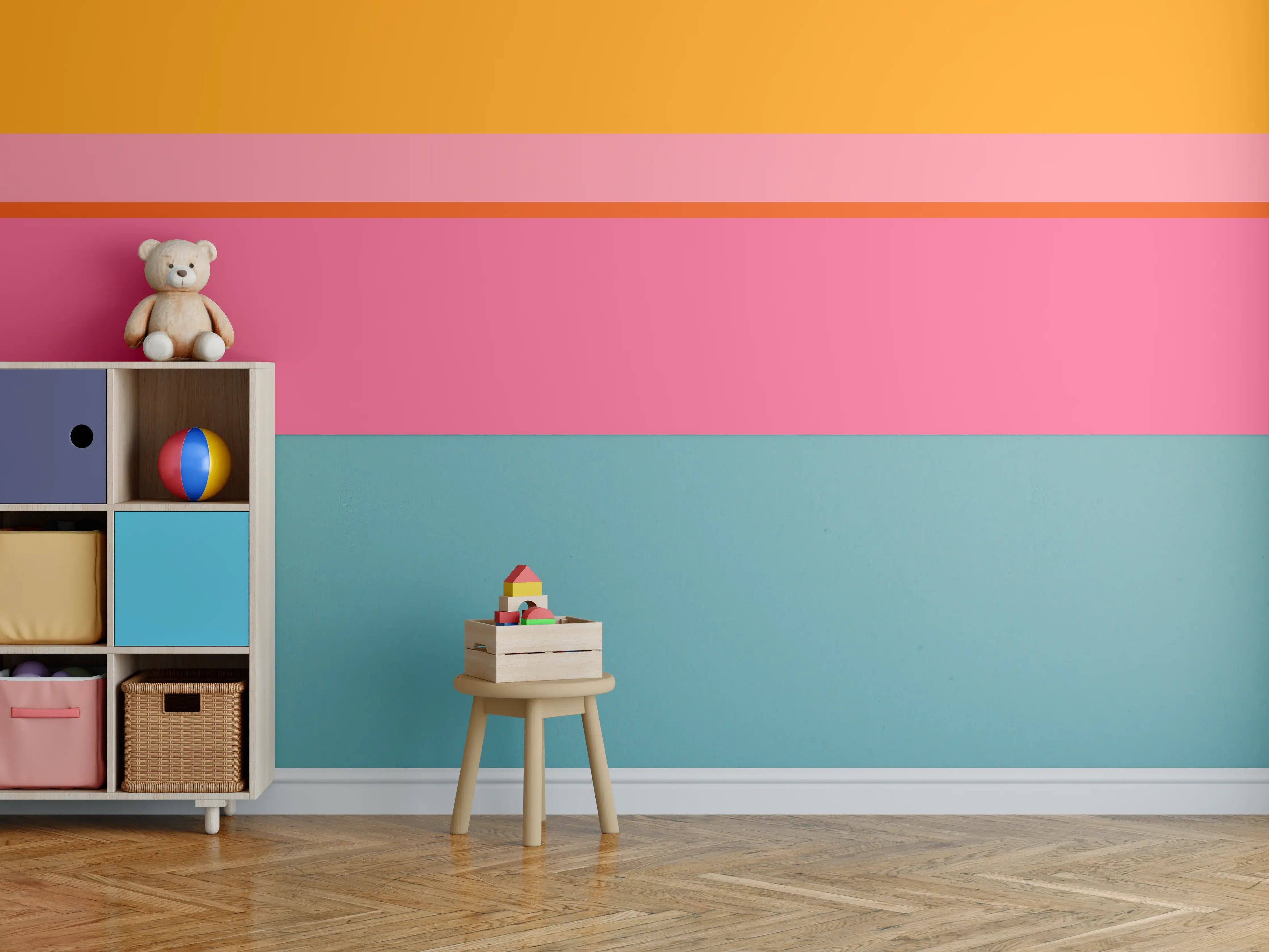 Kinderzimmer Wandgestaltung - The Oranges - Horizontal - Raspberry