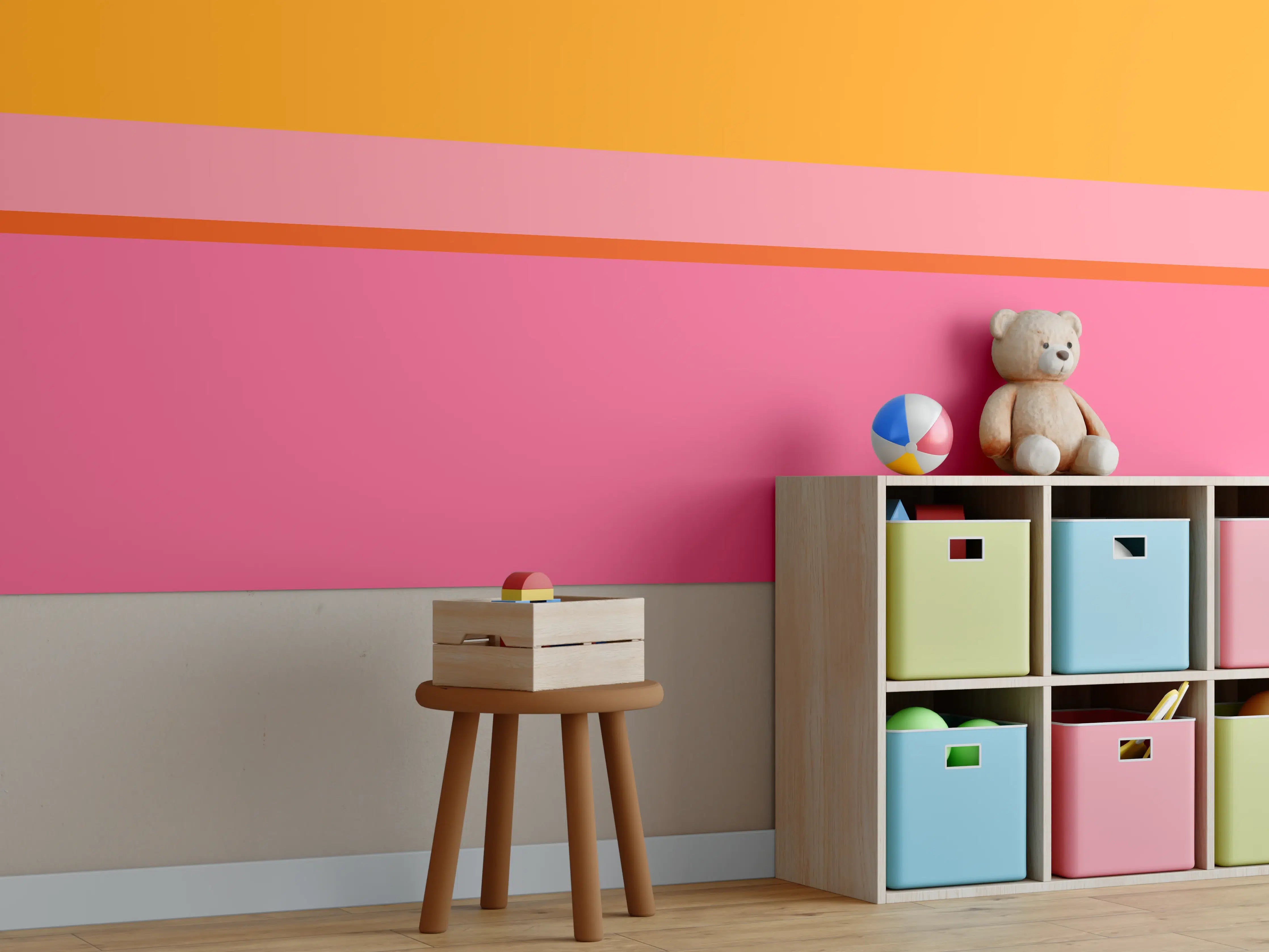 Kinderzimmer Wandgestaltung - The Oranges - Horizontal - Raspberry