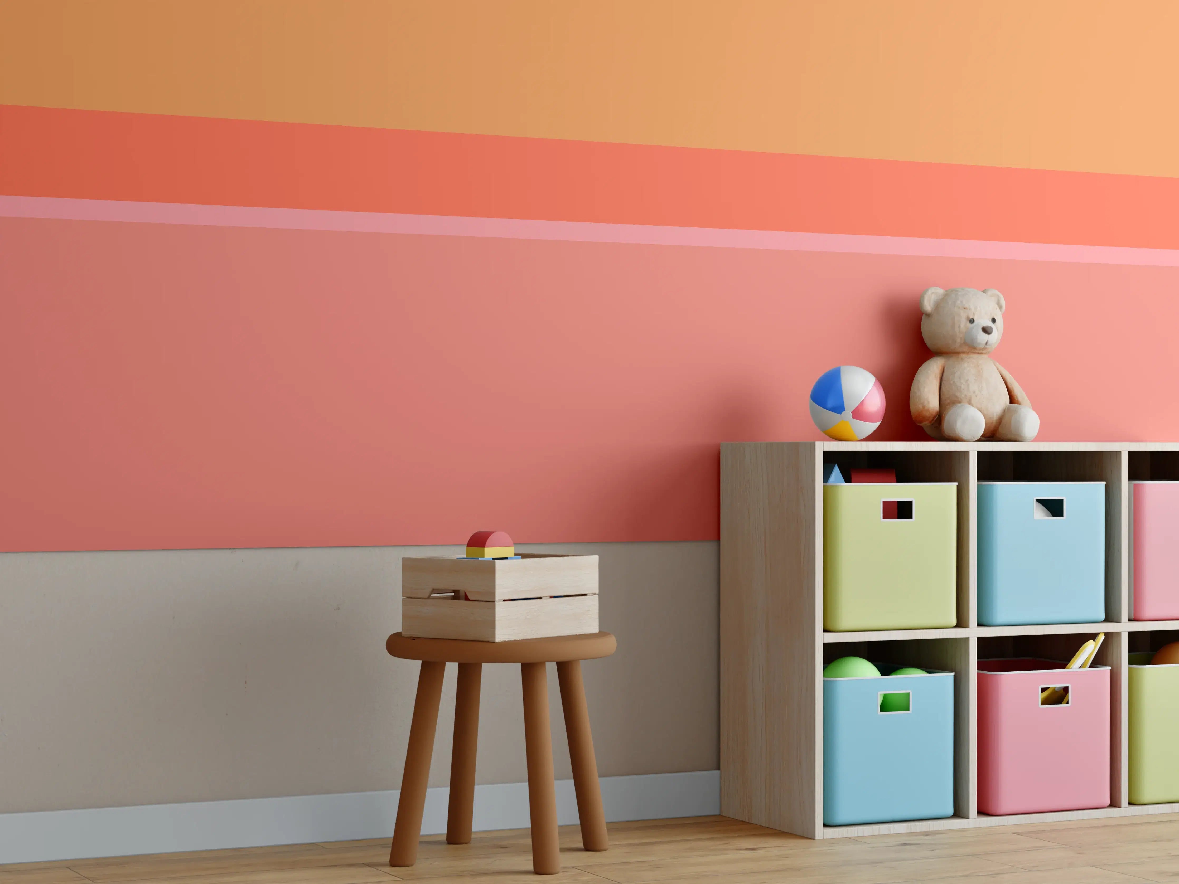 Kinderzimmer Wandgestaltung - The Oranges - Horizontal - Salmon