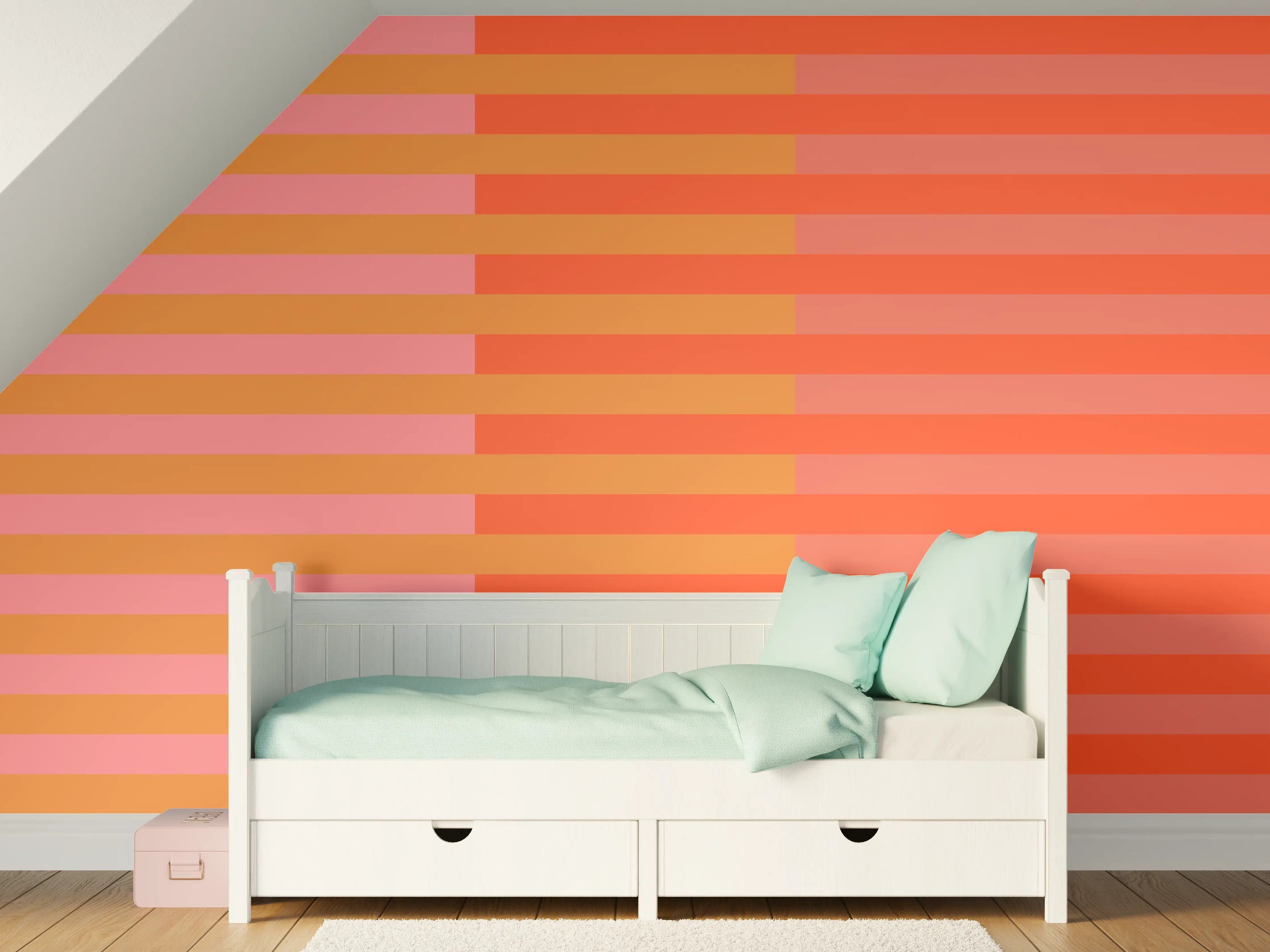 Kinderzimmer Wandgestaltung - The Oranges - Multy Stripes - Salmon