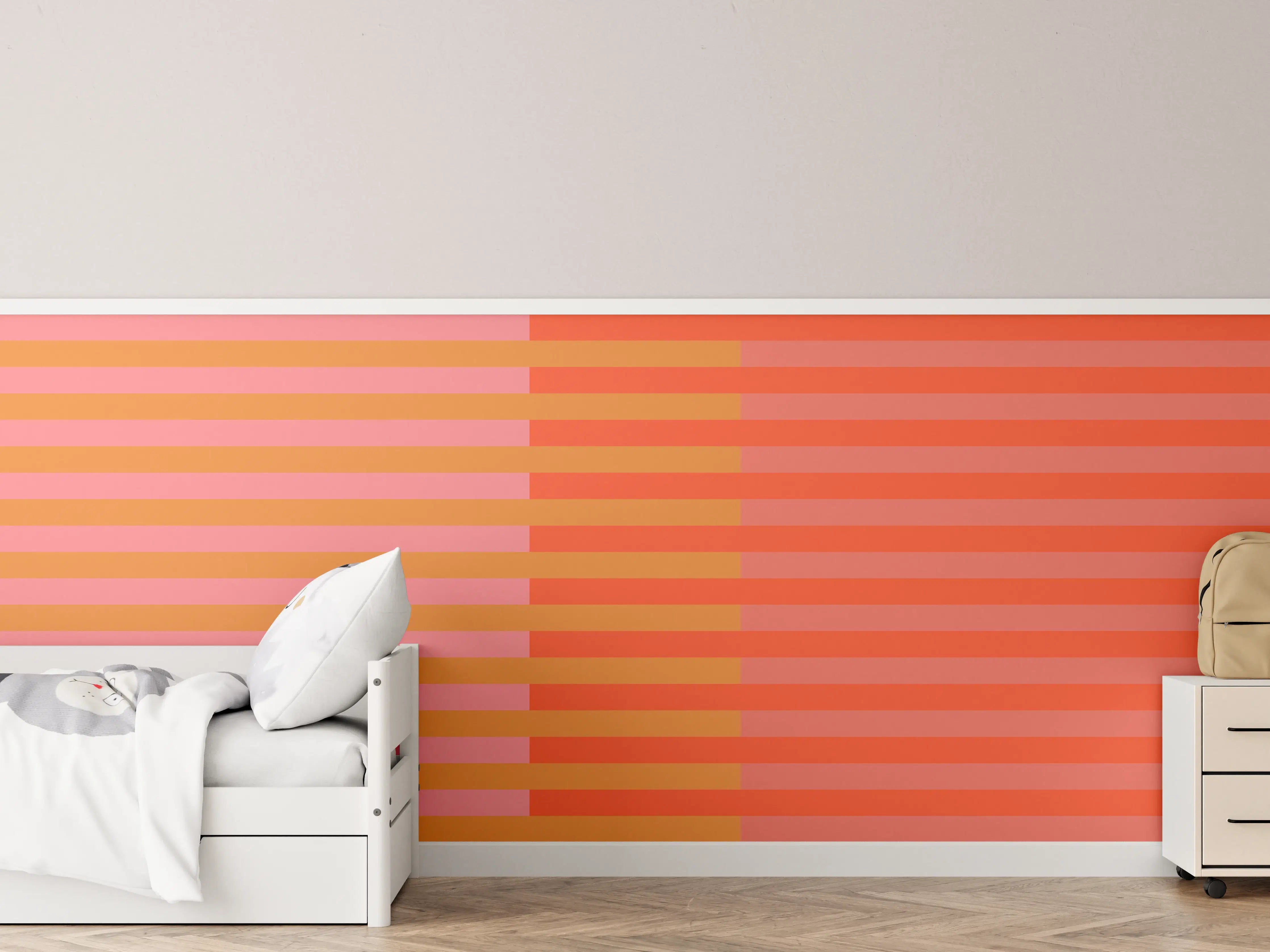 Kinderzimmer Wandgestaltung - The Oranges - Multy Stripes - Salmon