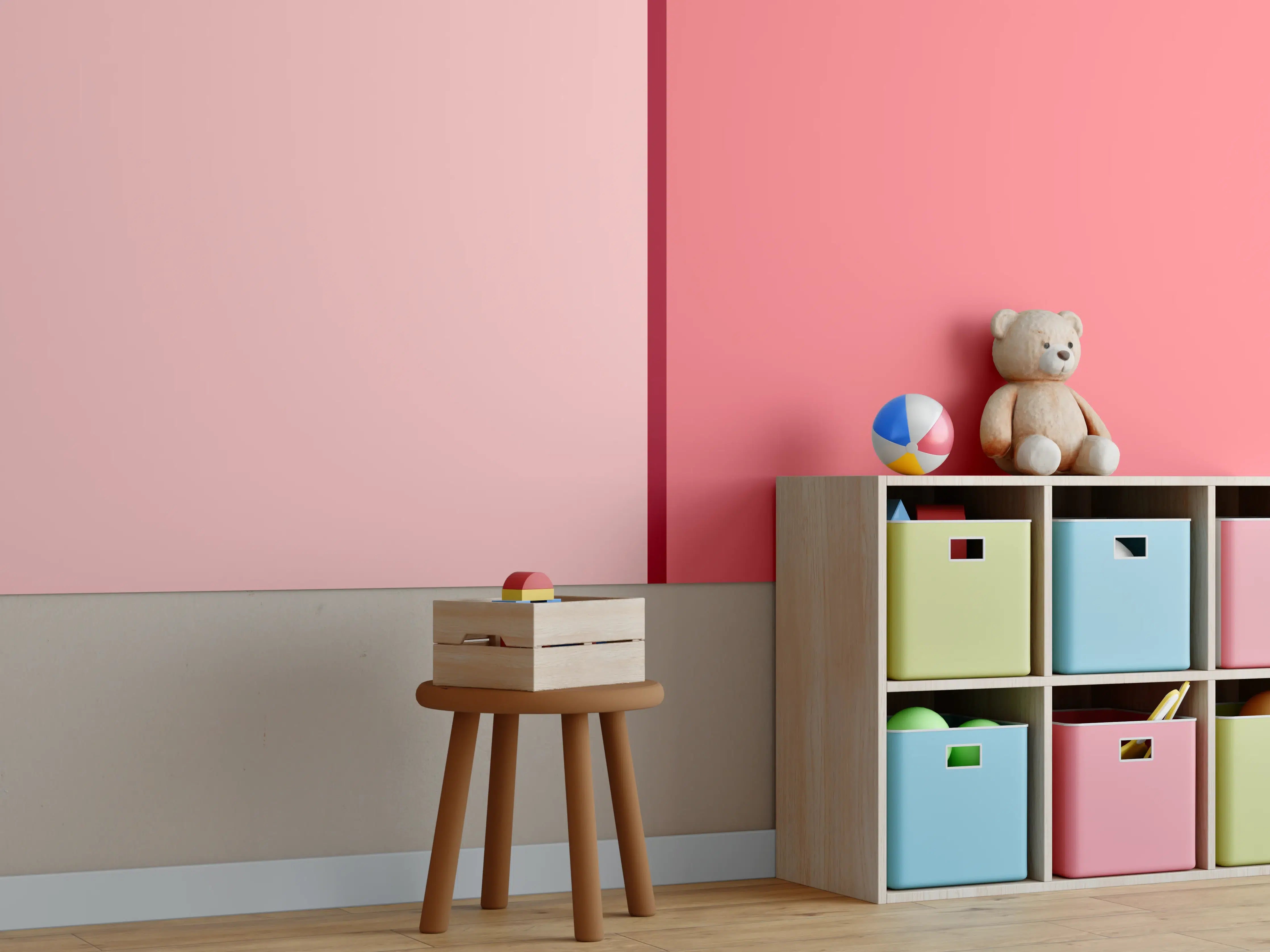 Kinderzimmer Wandgestaltung - The Reds - Easy Vertical - Tomato