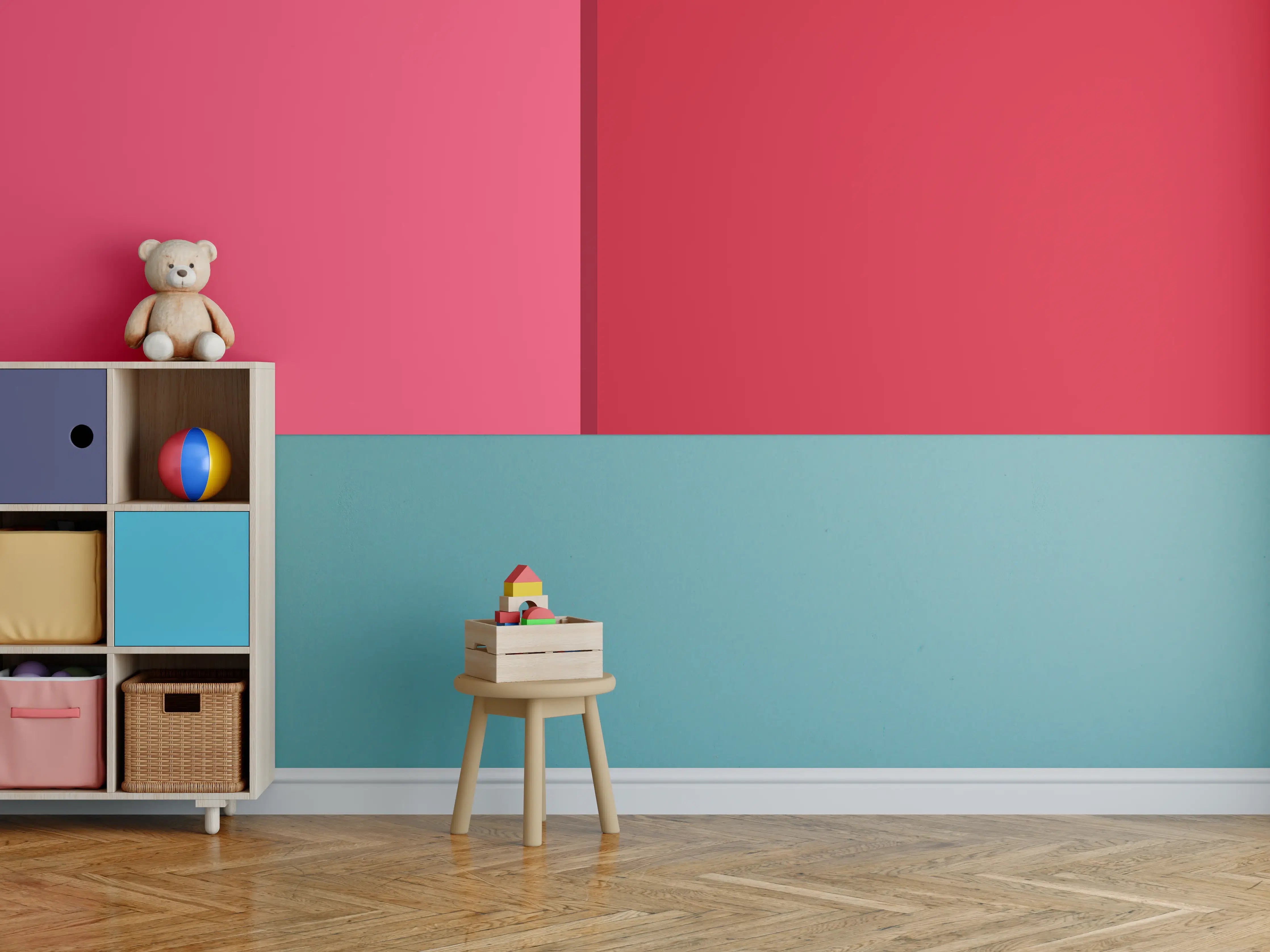 Kinderzimmer Wandgestaltung - The Reds - Easy Vertikal - Pommagranate