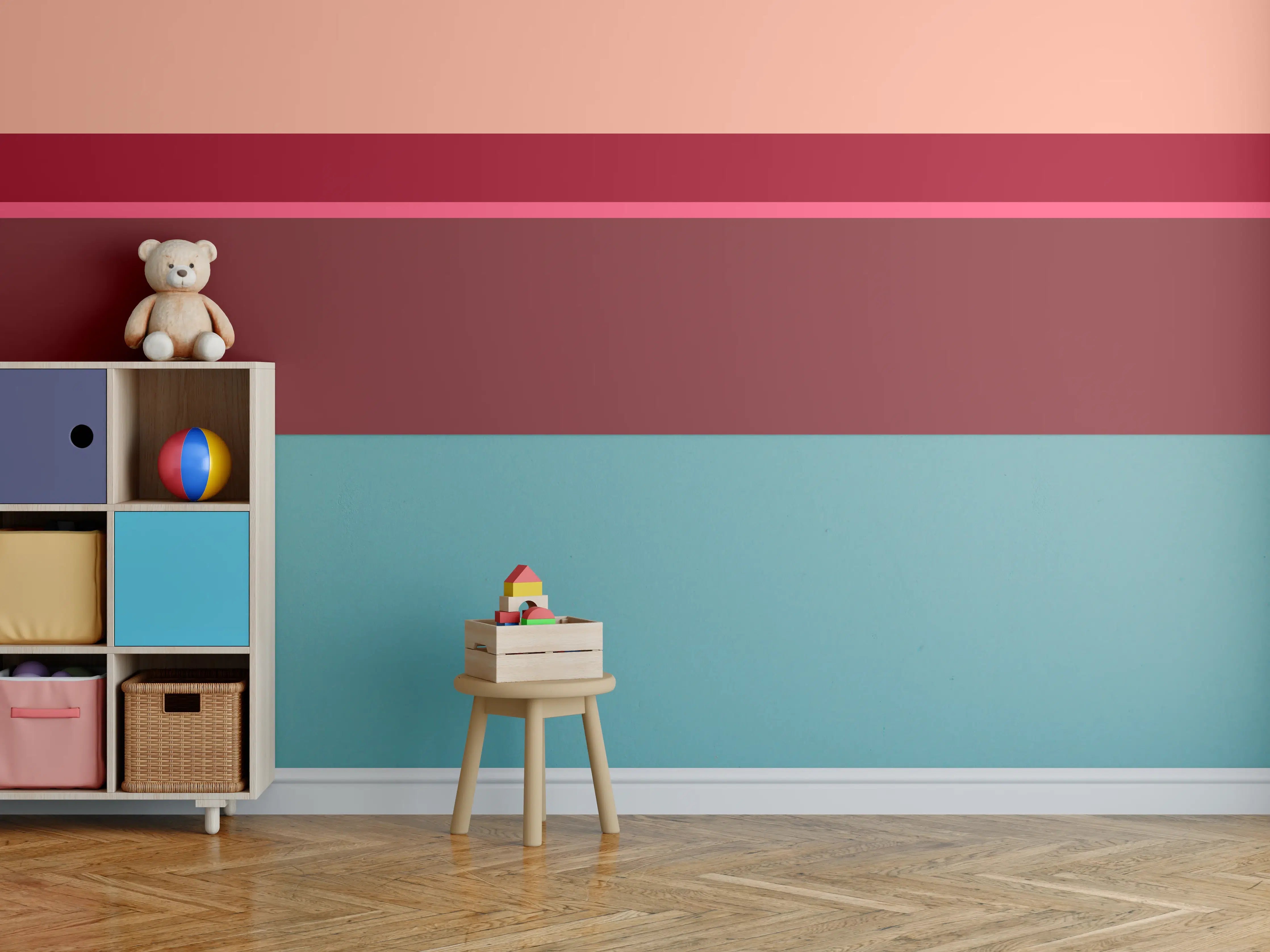 Kinderzimmer Wandgestaltung - The Reds - Horizontal - Cherry