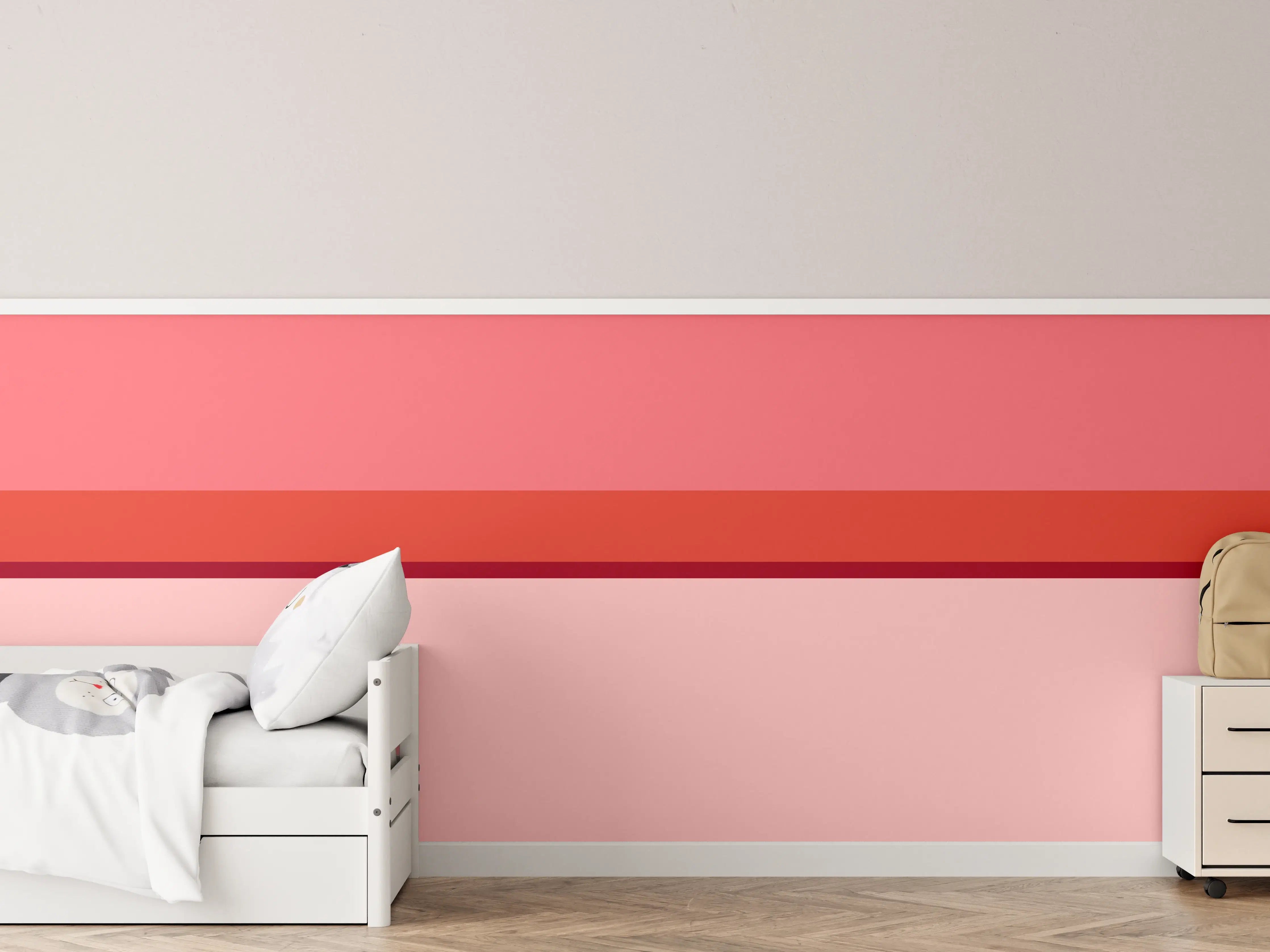 Kinderzimmer Wandgestaltung - The Reds - Horizontal - Tomato