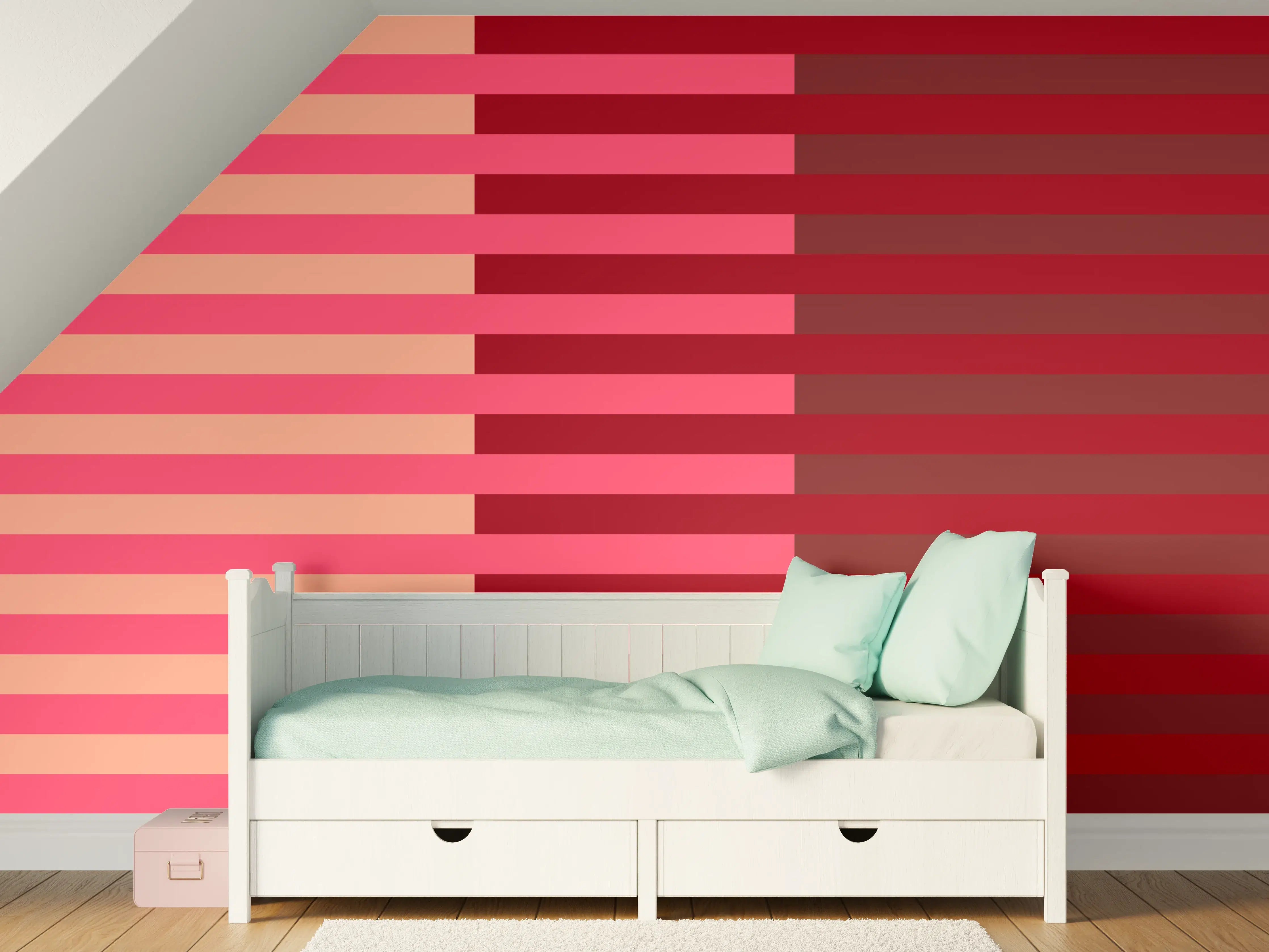 Kinderzimmer Wandgestaltung - The Reds - Multy Stripes - Cherry