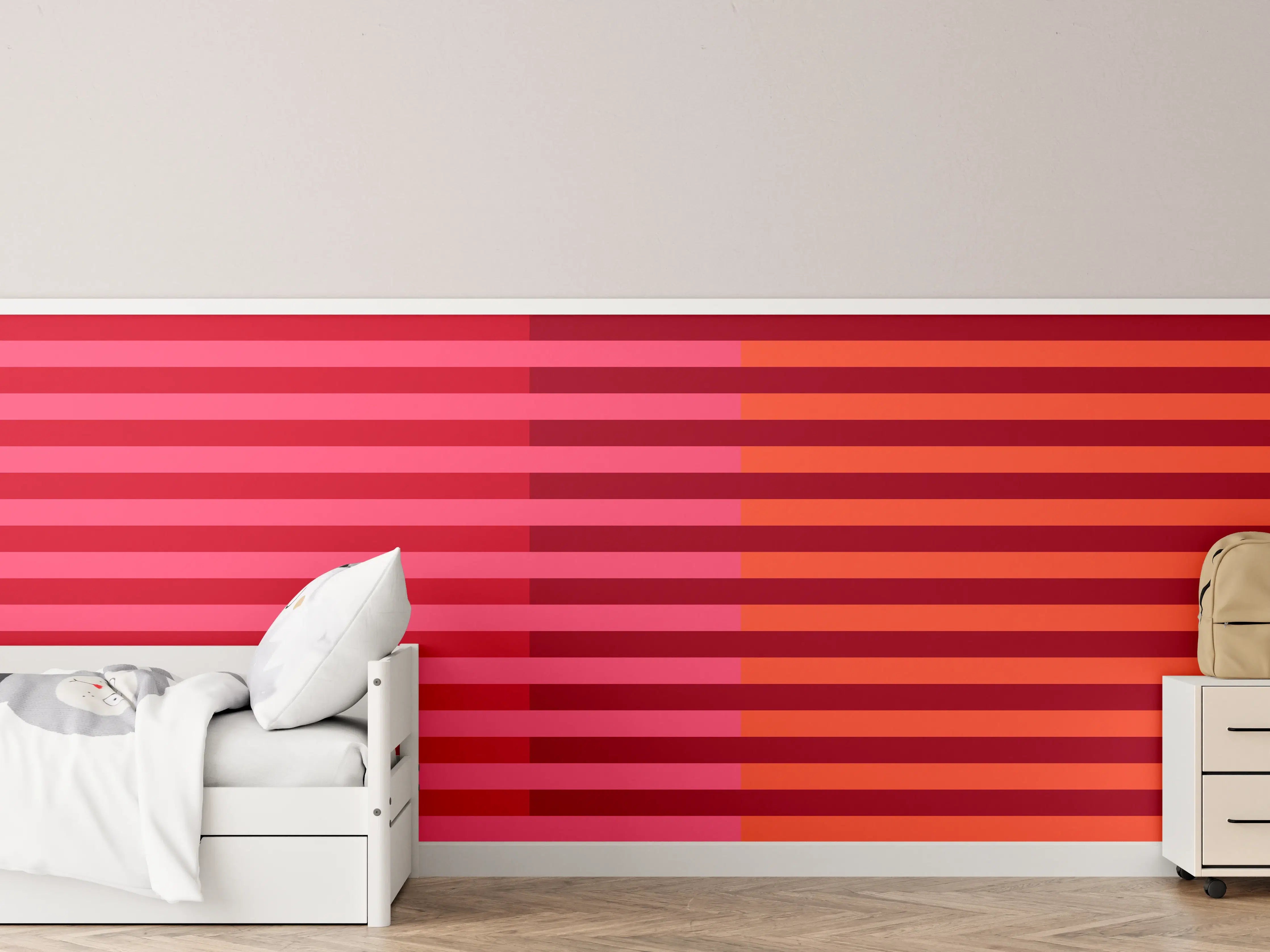 Kinderzimmer Wandgestaltung - The Reds - Multy Stripes - Pomegranate