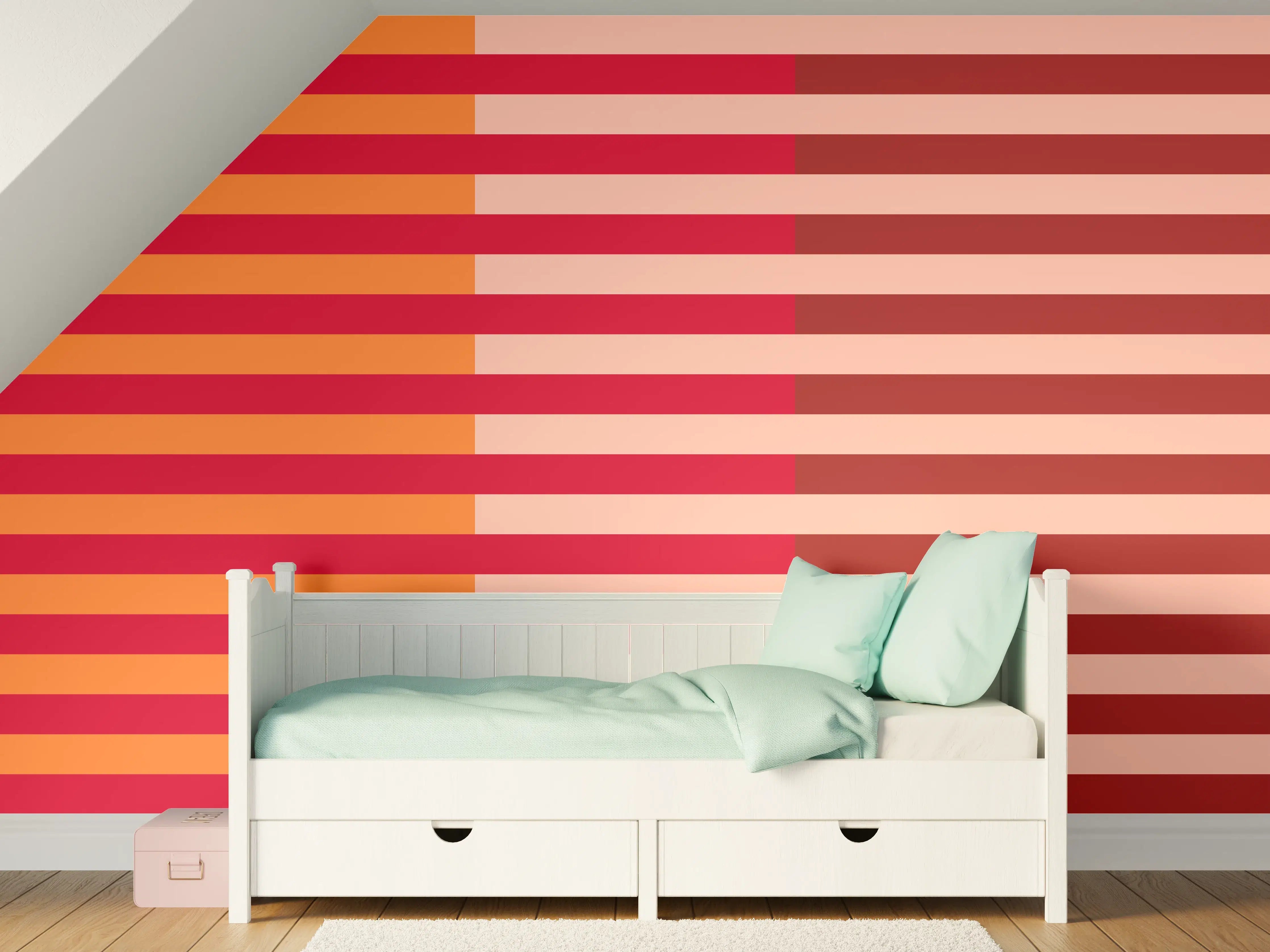 Kinderzimmer Wandgestaltung - The Reds - Multy Stripes - Sangria
