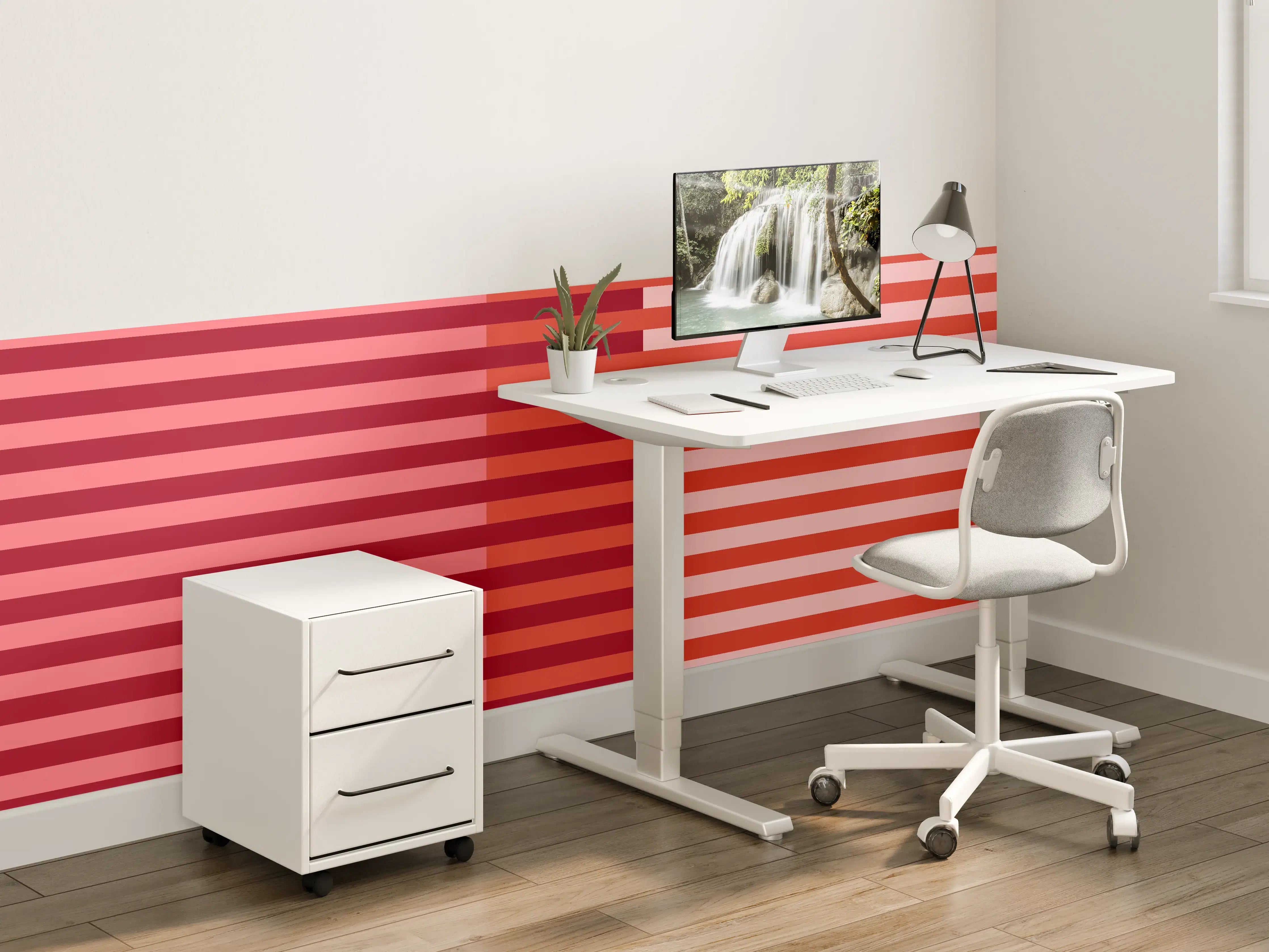 Kinderzimmer Wandgestaltung - The Reds - Multy Stripes - Tomato
