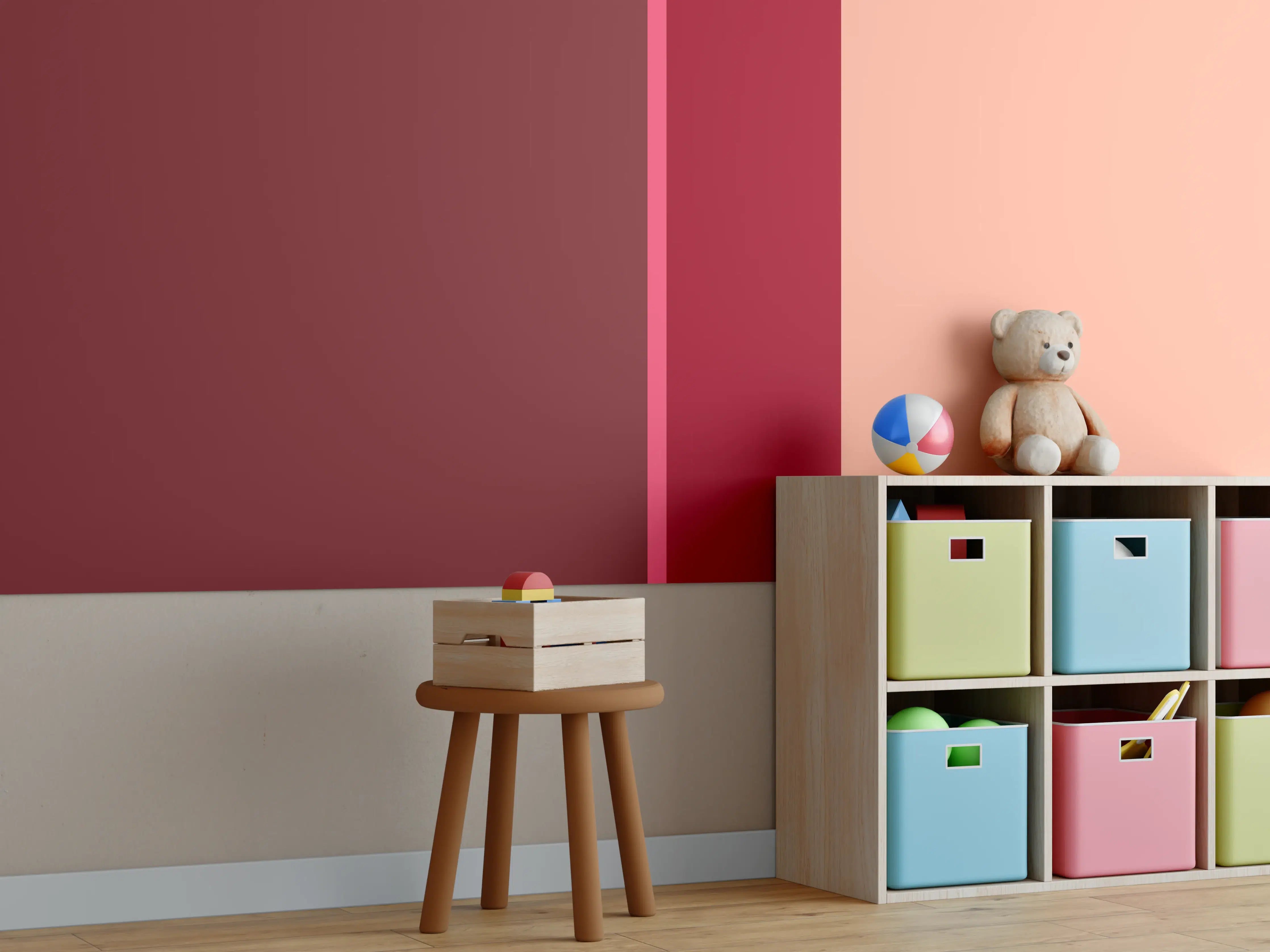 Kinderzimmer Wandgestaltung - The Reds - Vertical - Cherry