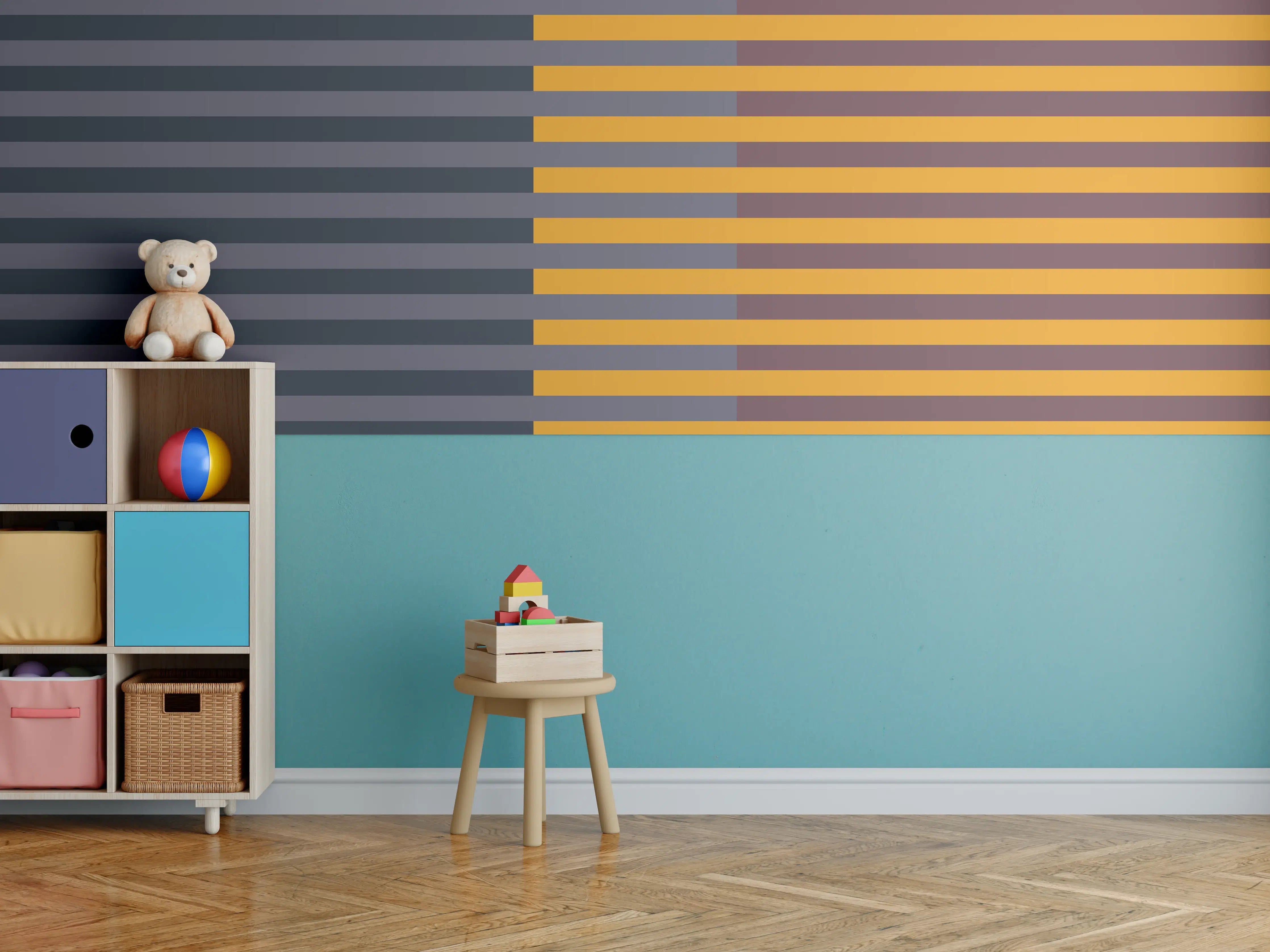 Kinderzimmer Wandgestaltung - The Retros - Multy Stripes - Cersai