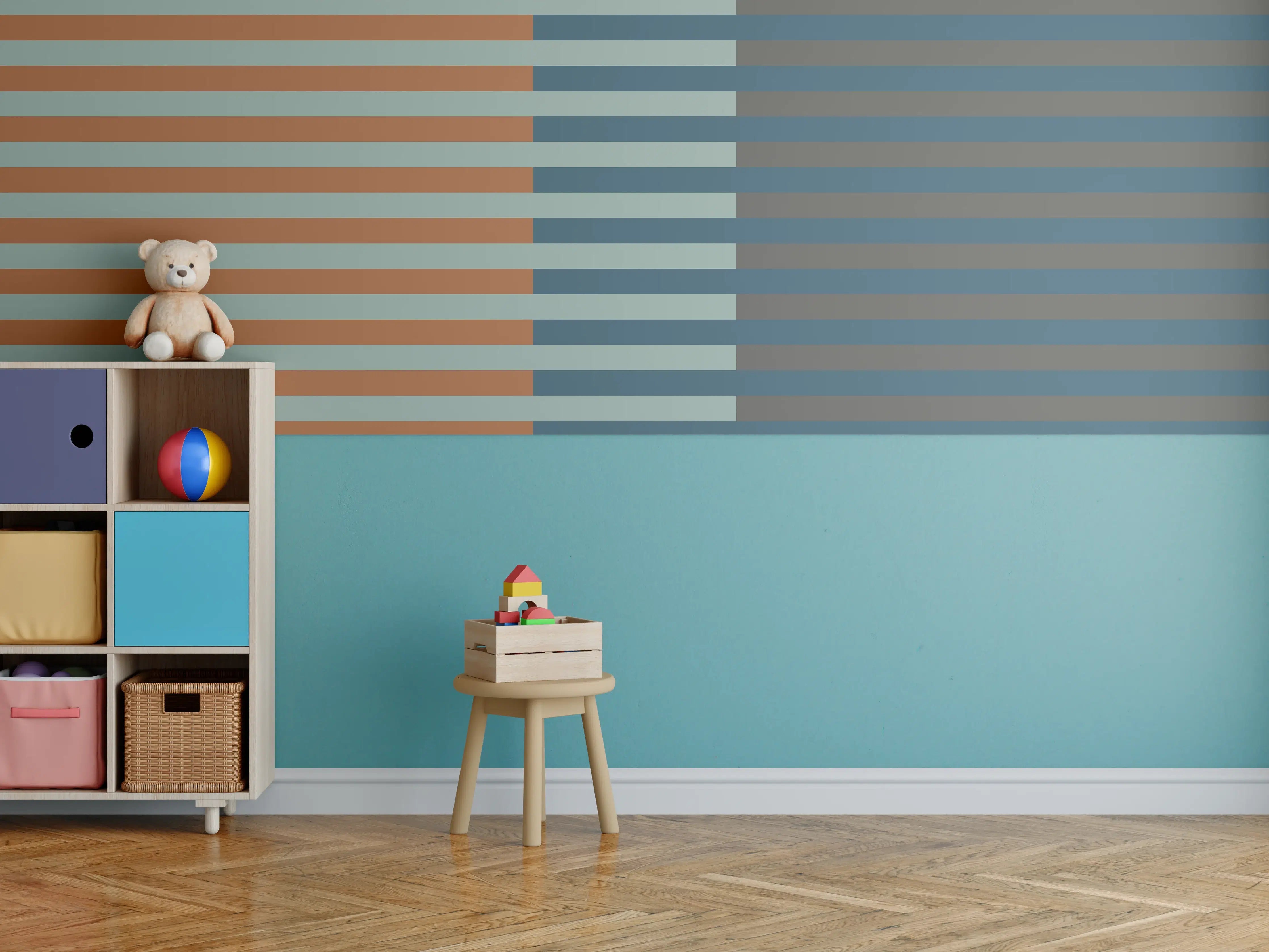 Kinderzimmer Wandgestaltung - The Retros - Multy Stripes - Jon