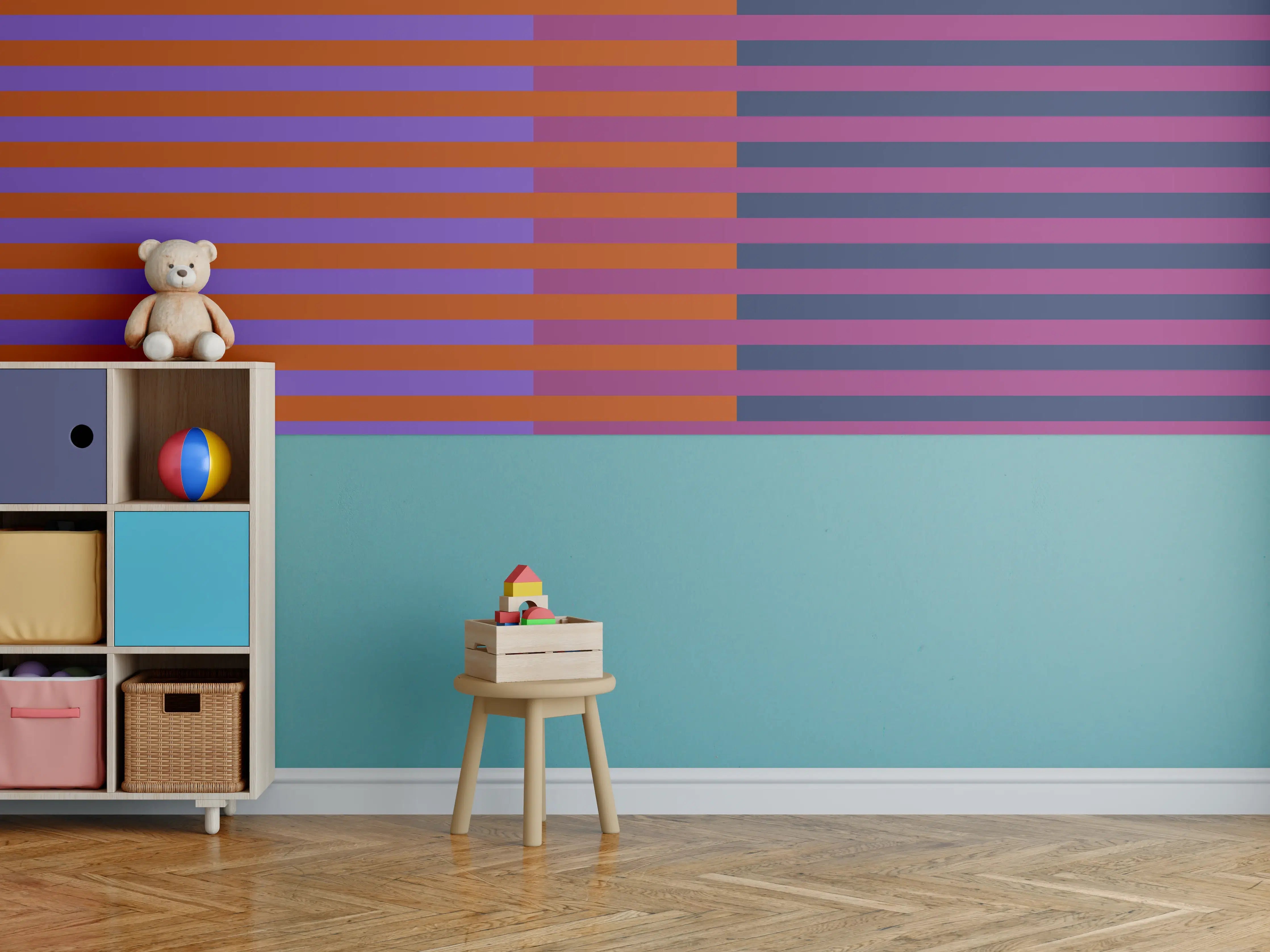Kinderzimmer Wandgestaltung - The Retros - Multy Stripes - Sansa