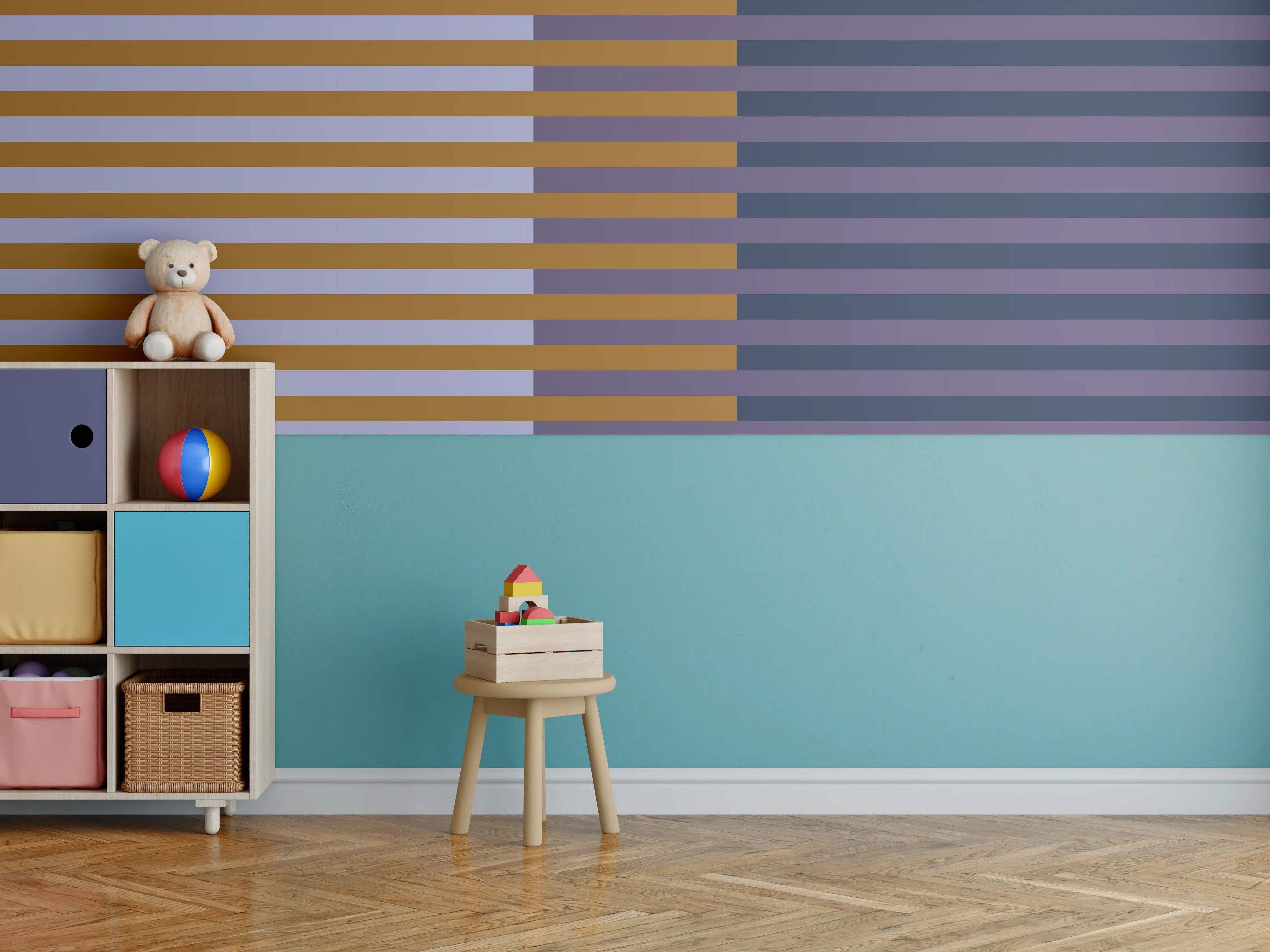 Kinderzimmer Wandgestaltung - The Retros - Multy Stripes - Tyrion