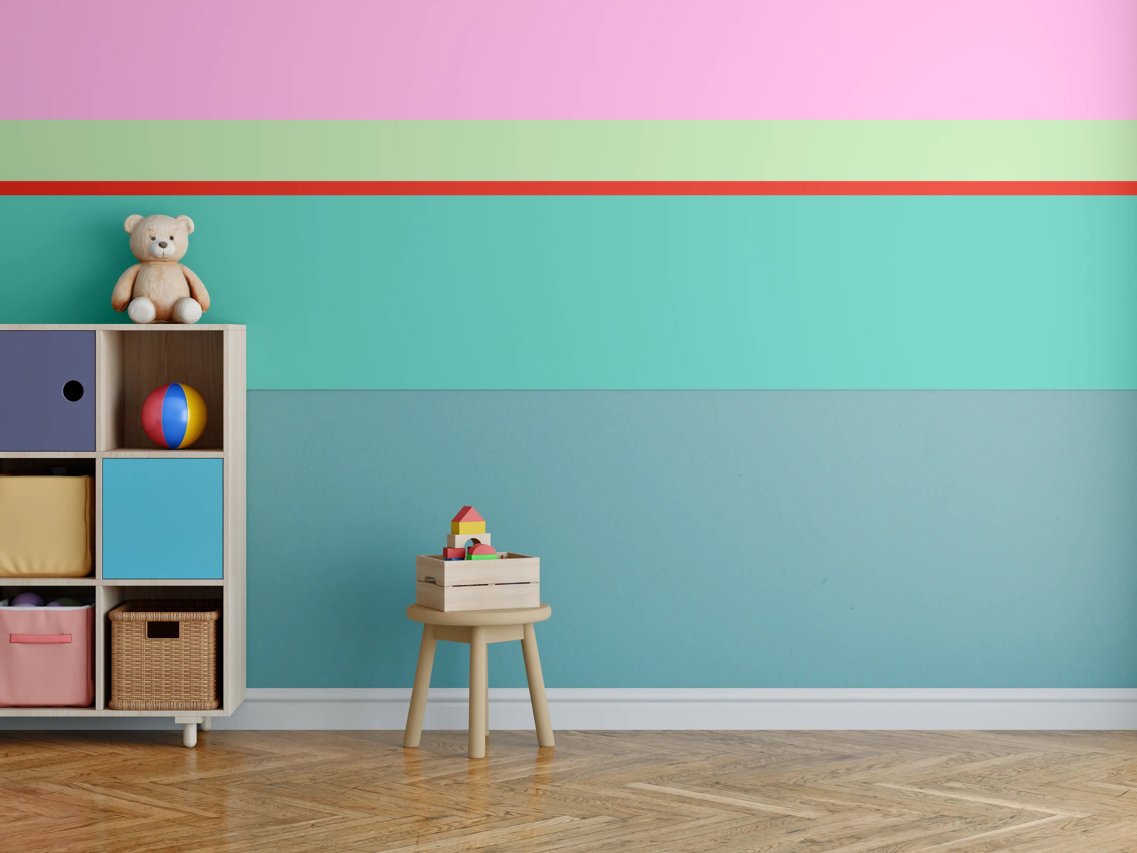 Kinderzimmer Wandgestaltung - The Springs - Horizontal - Peony