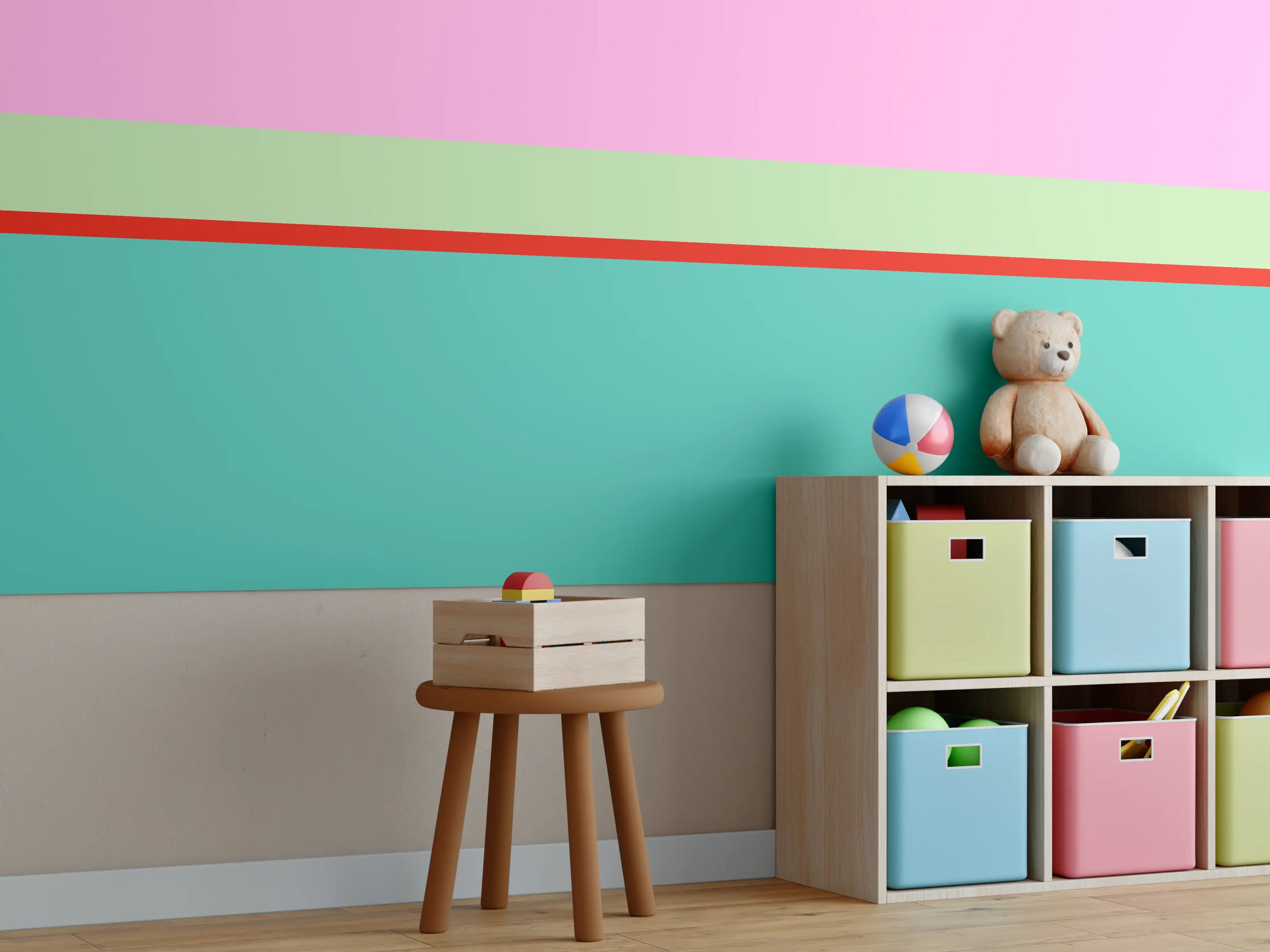 Kinderzimmer Wandgestaltung - The Springs - Horizontal - Peony