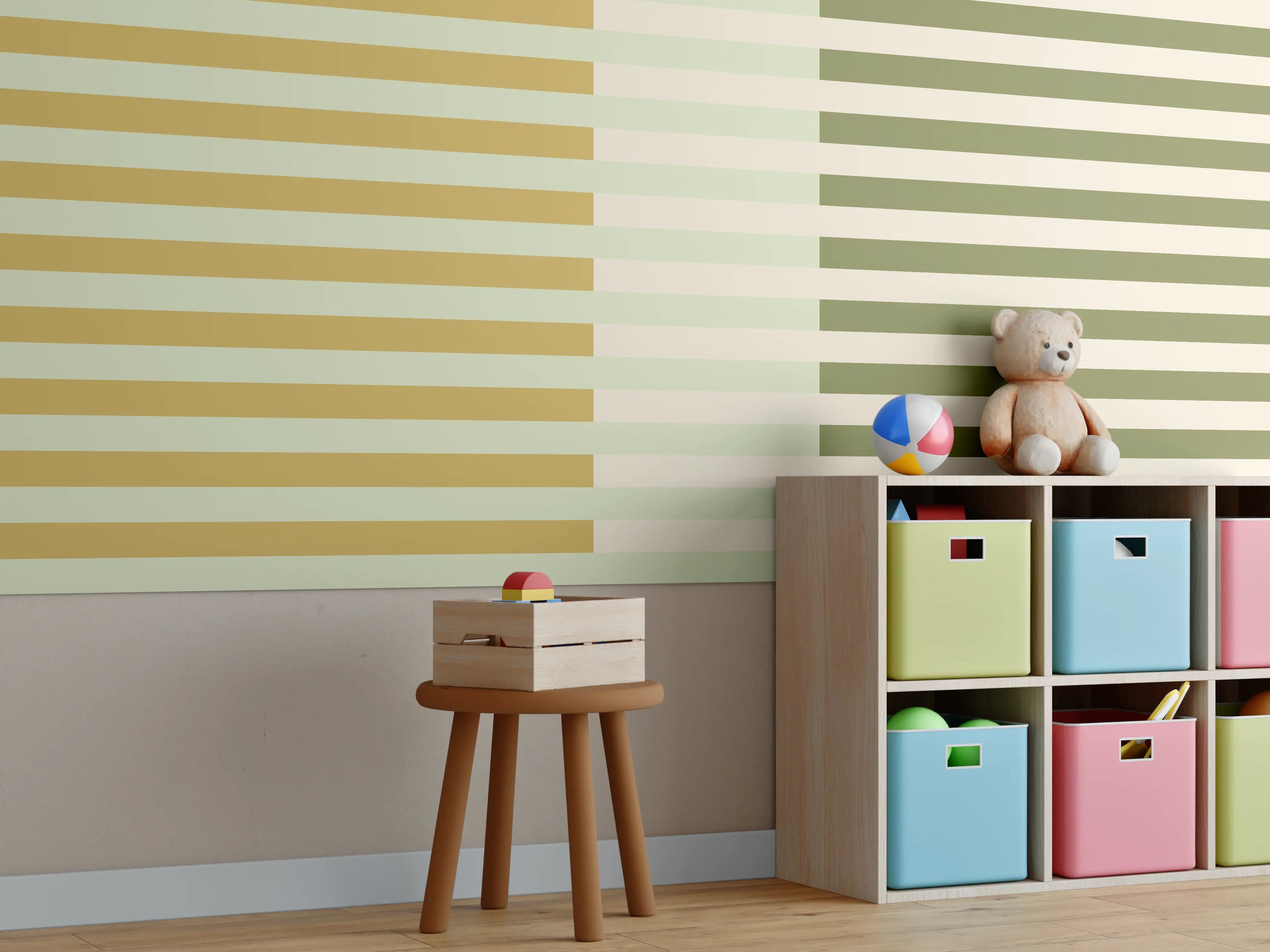 Kinderzimmer Wandgestaltung - The Springs - Multy Stripes - Birch